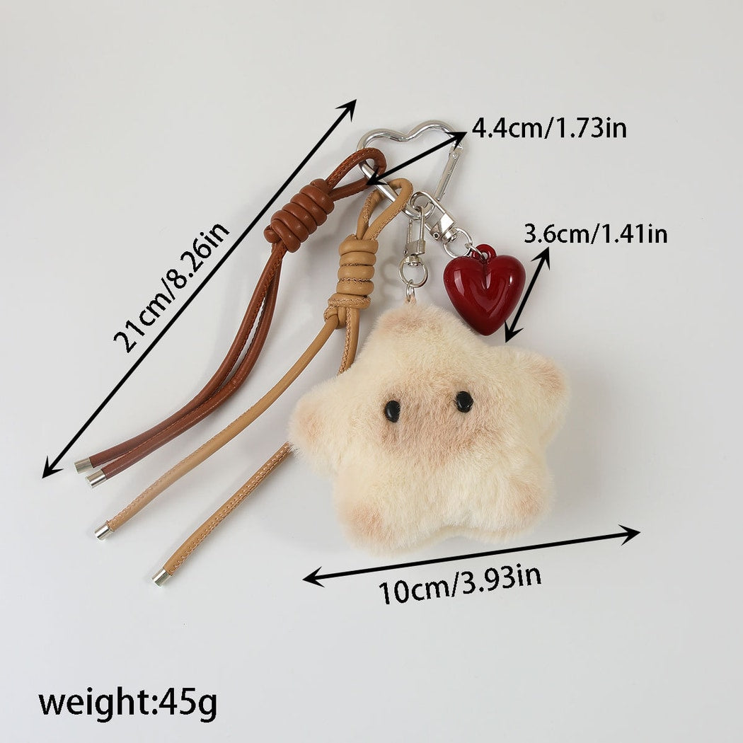 Keypus - Heart Detail Star Plush Keychain