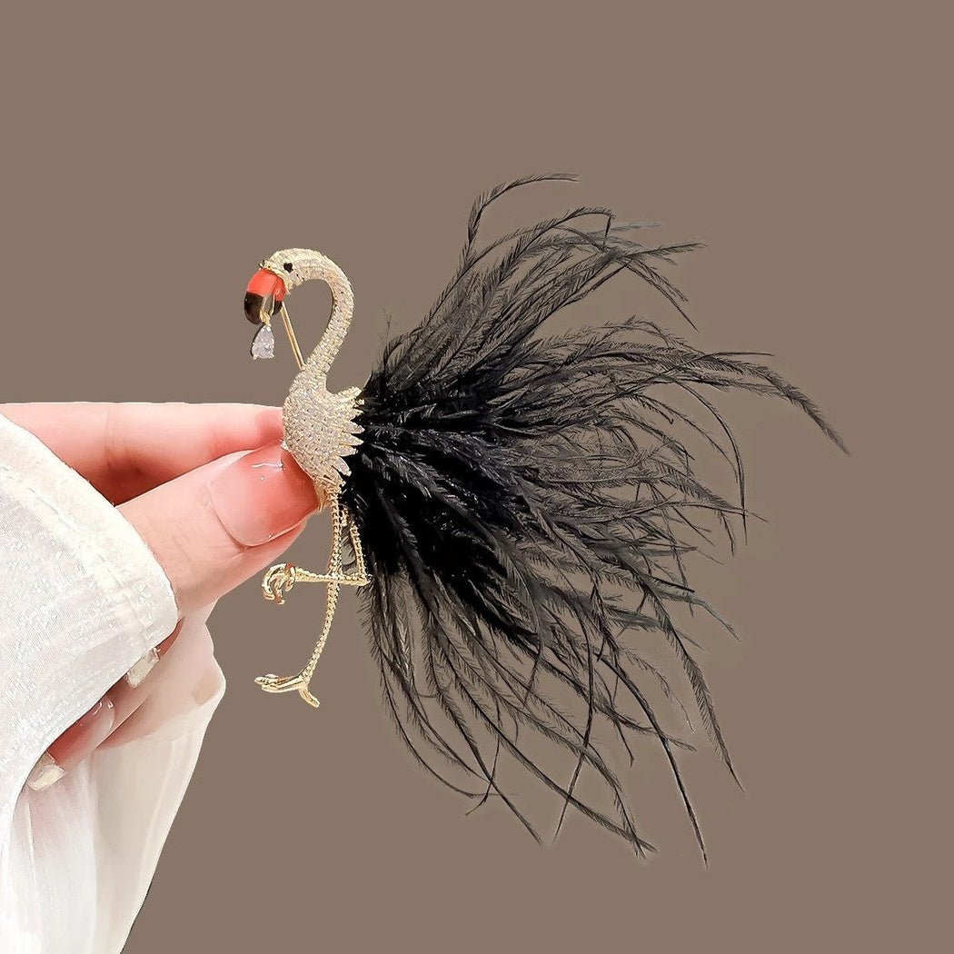Brovia - Flamingo Fan-Tail Brooch - view 4