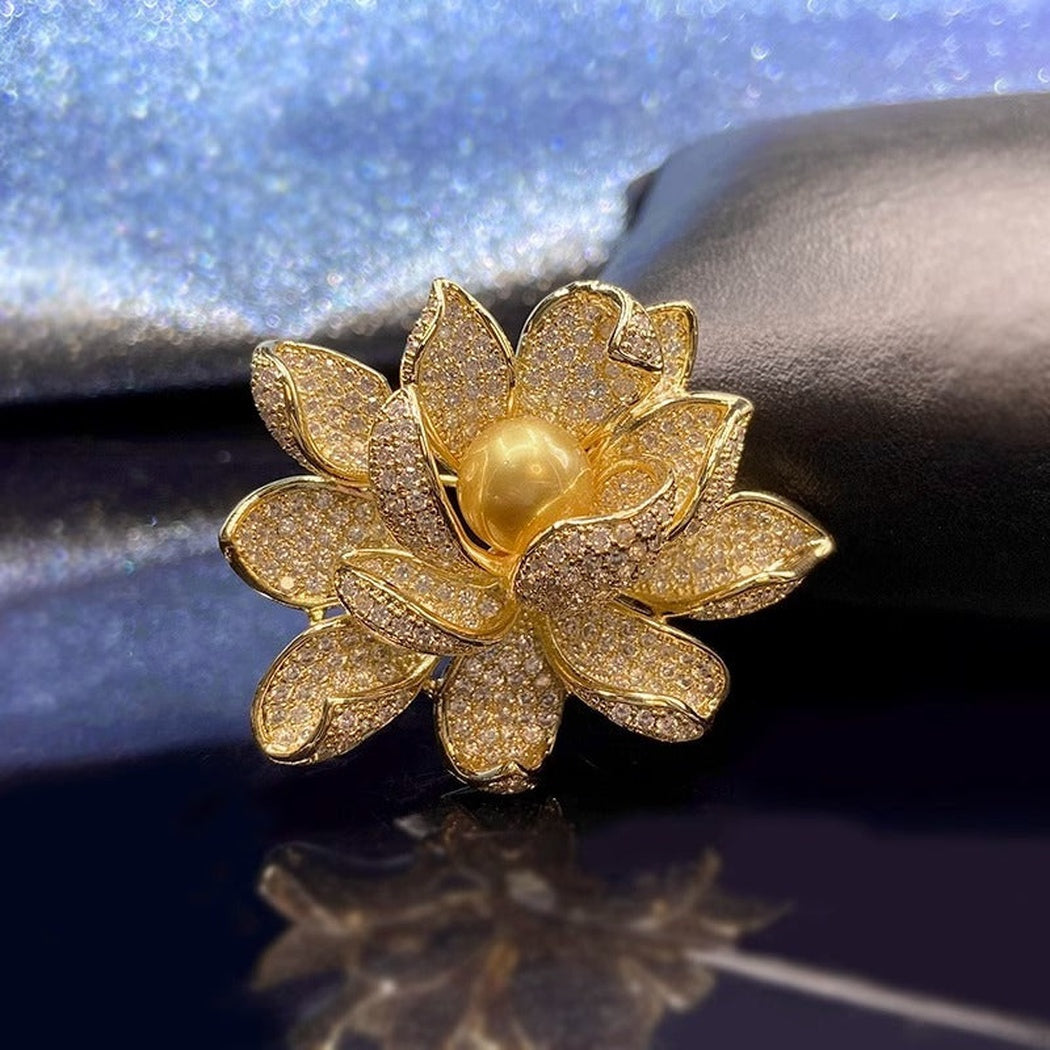 Brovia - Layered Lotus Brooch - view 6