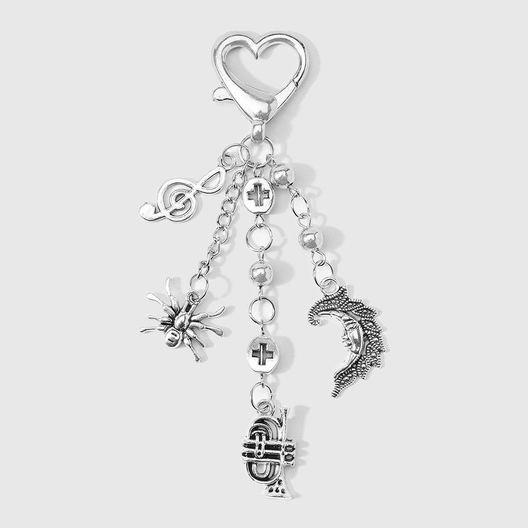 Keypus - Retro Y2K Heart and Spider Keychain
