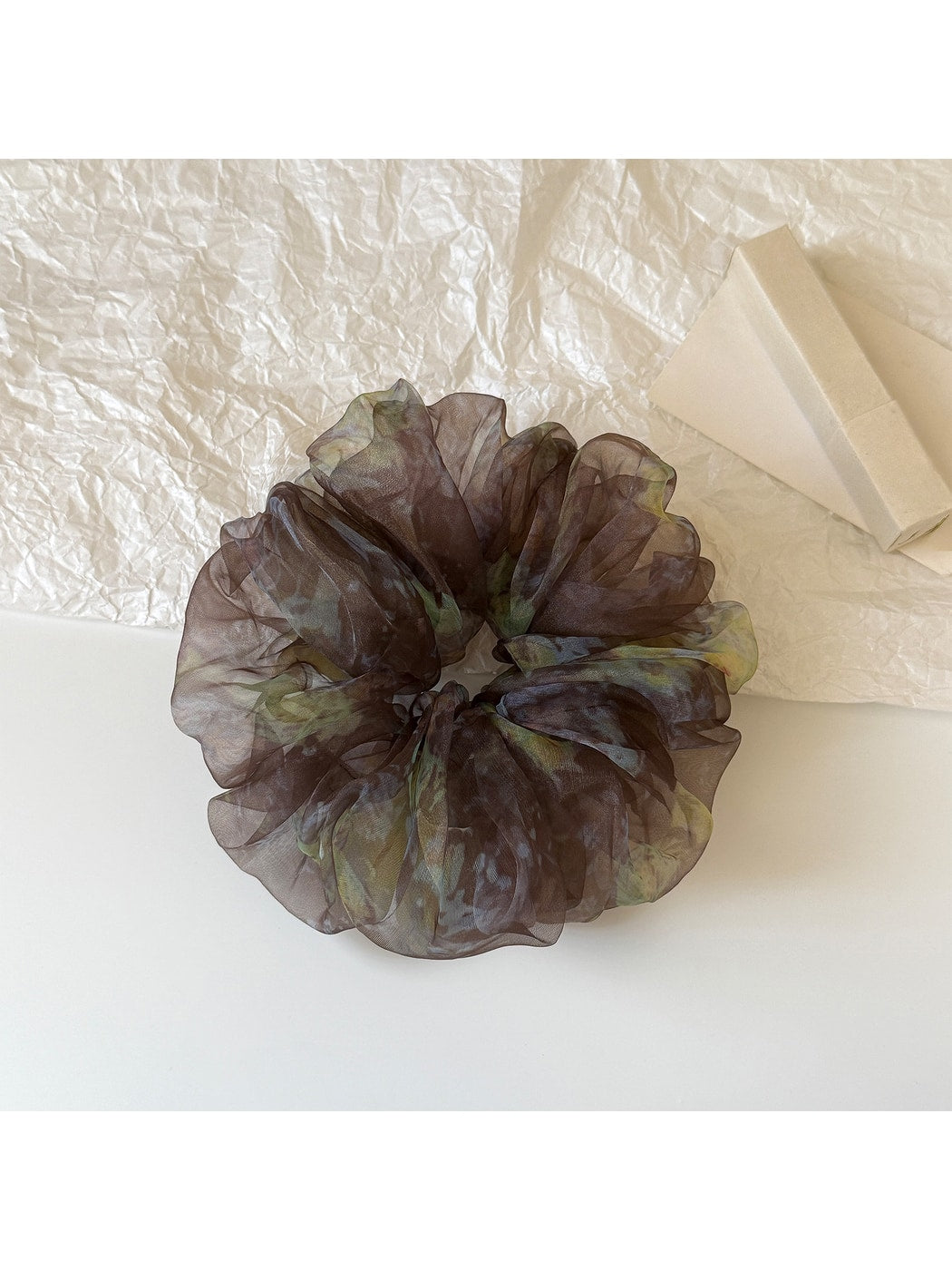 Gifty - Ruffled Mesh Polyester Scrunchie