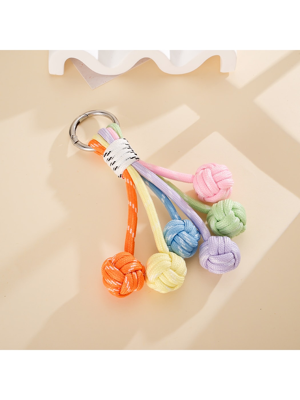 Keypus - Colorful Round Nylon Woven Ball Bag Charm