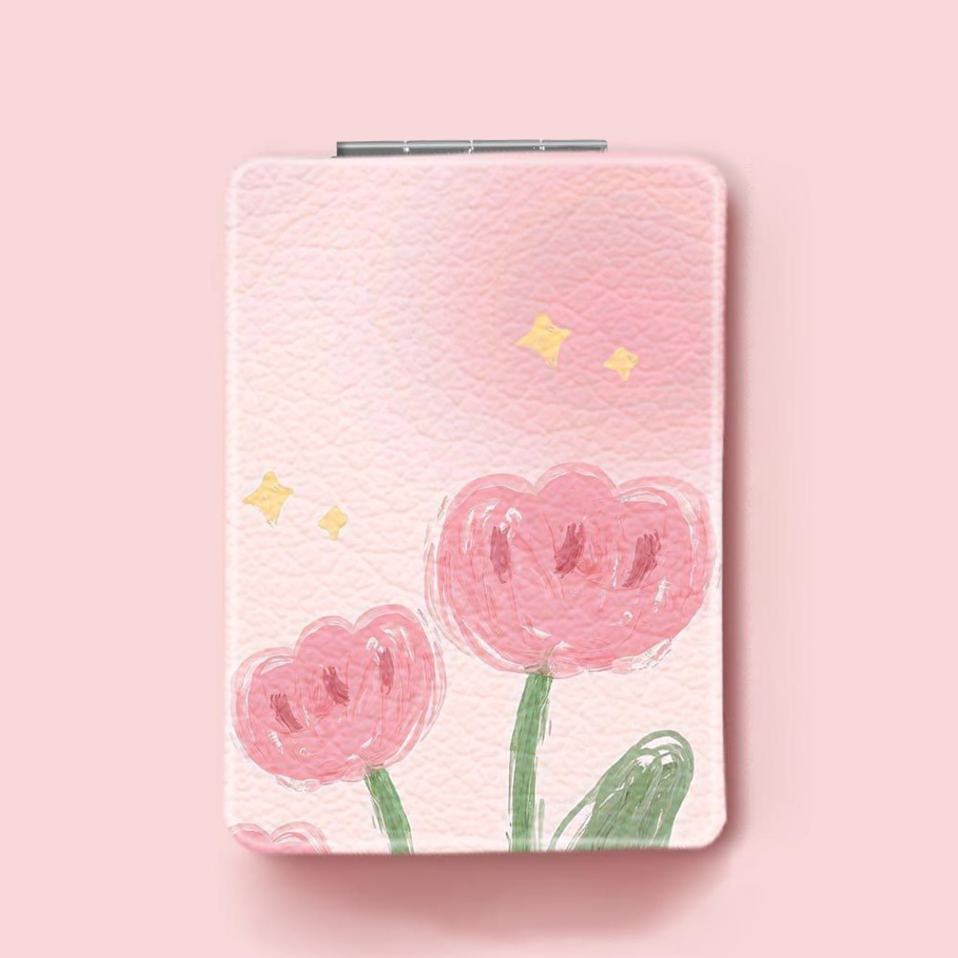 Mirroray - Strawberry Pattern Desktop Foldable Makeup Mirror
