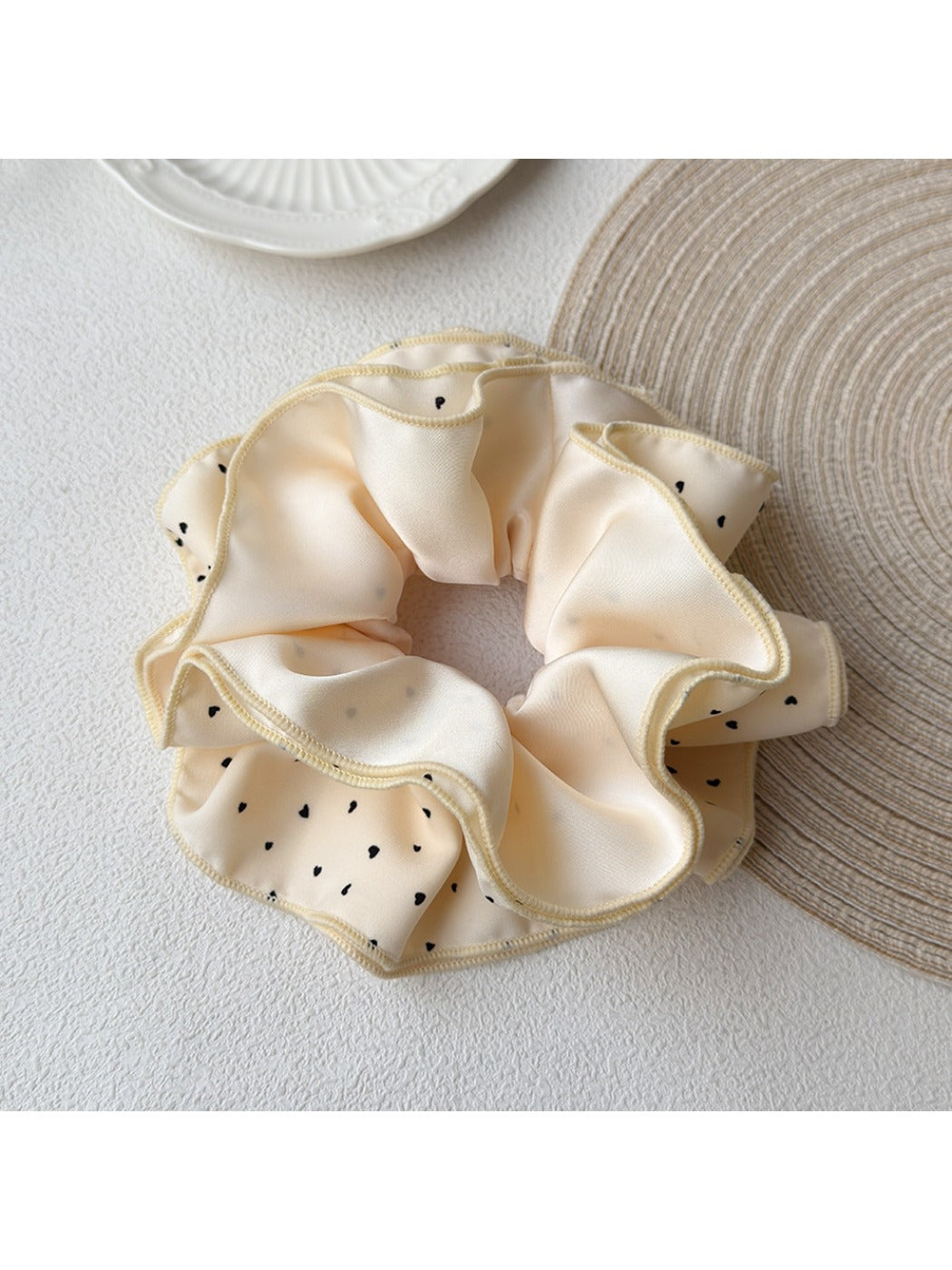 Gifty - Polka Dot Heart Double Layer Scrunchie