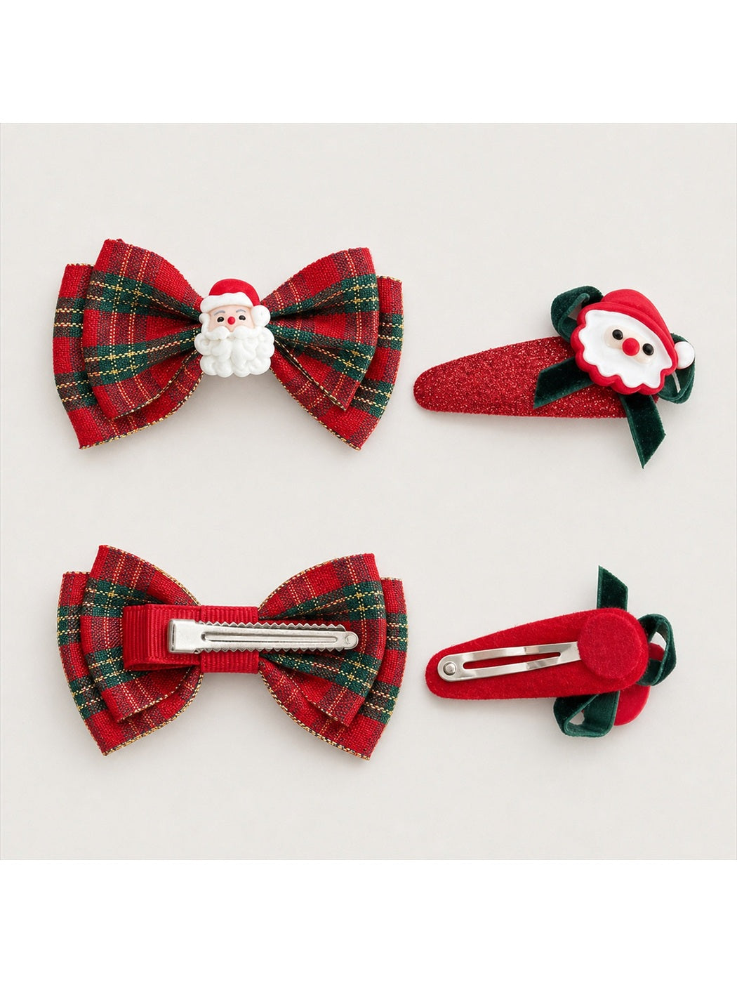 Christmas hair clip front and back construction details