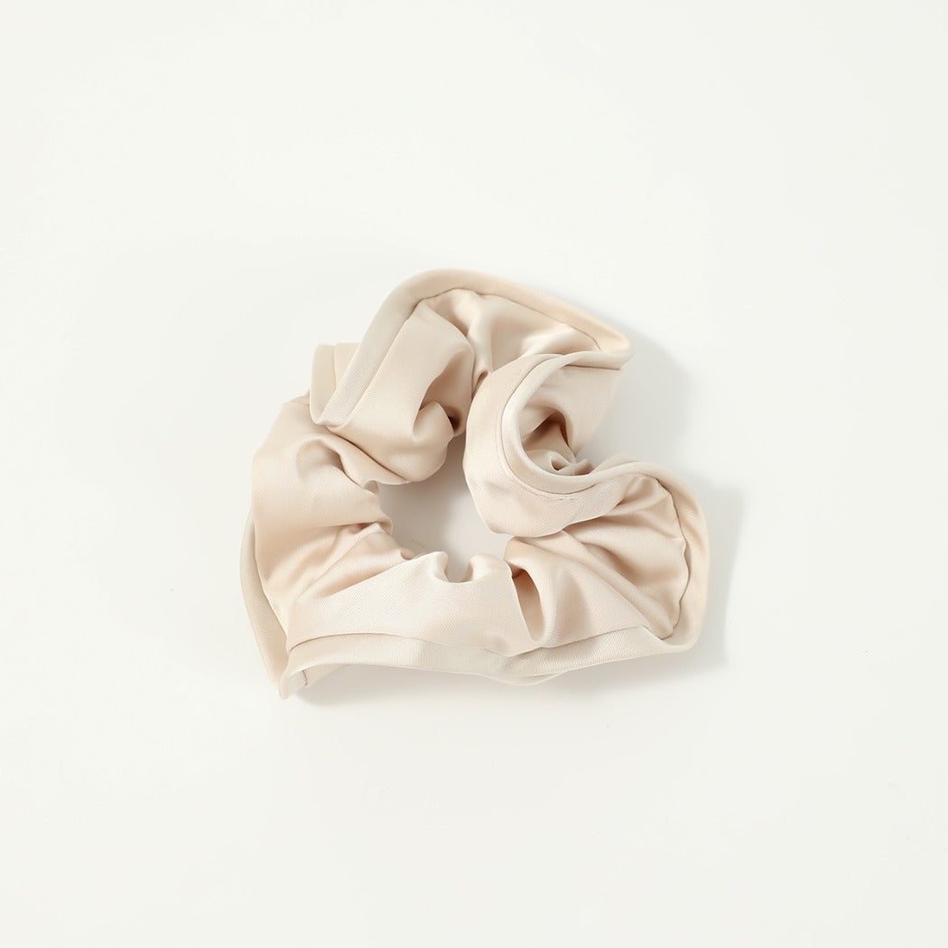 Gifty - Solid Color Satin Scrunchie with Ruffle Detail