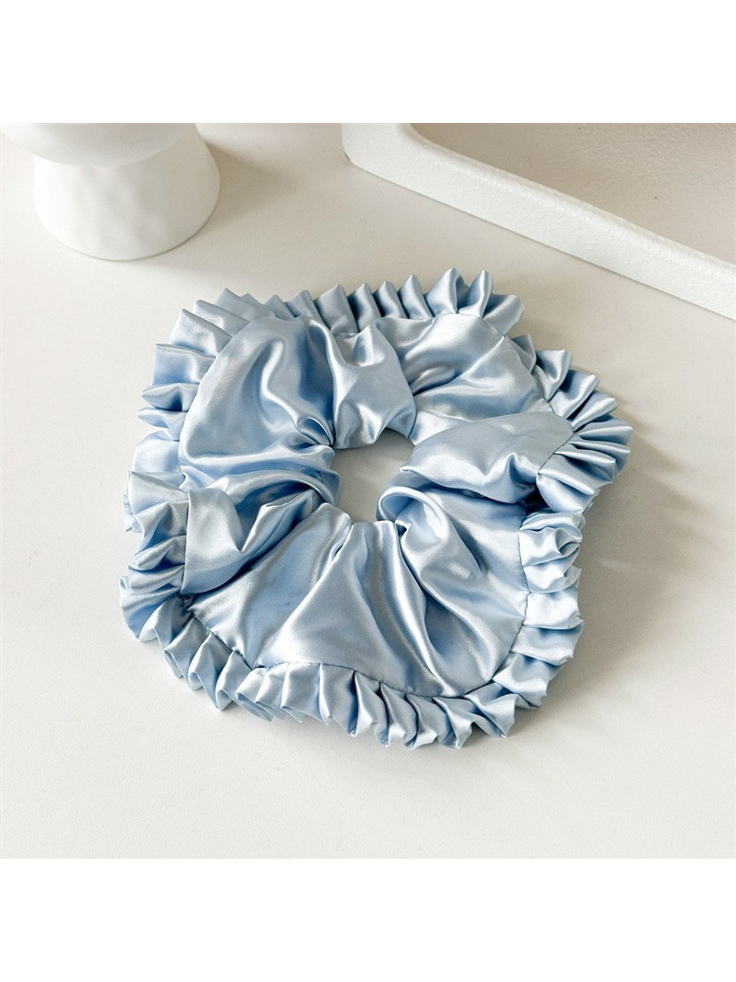 Gifty - Oversized Ruffled Satin Look Scrunchie