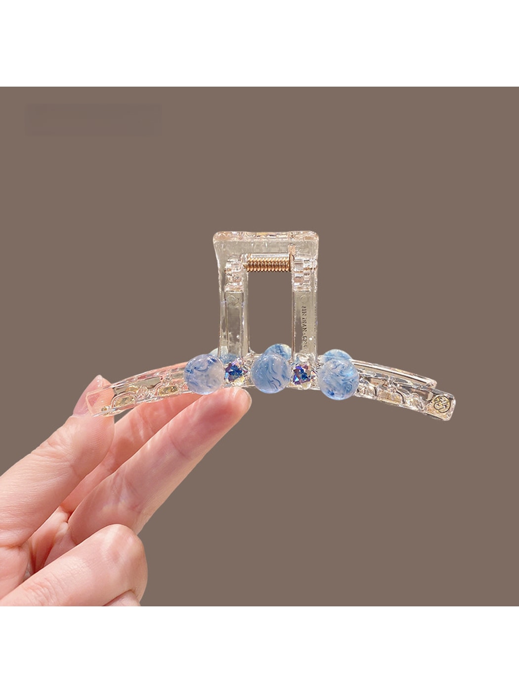 Beau - Transparent Beaded PVC Alloy Claw Clip