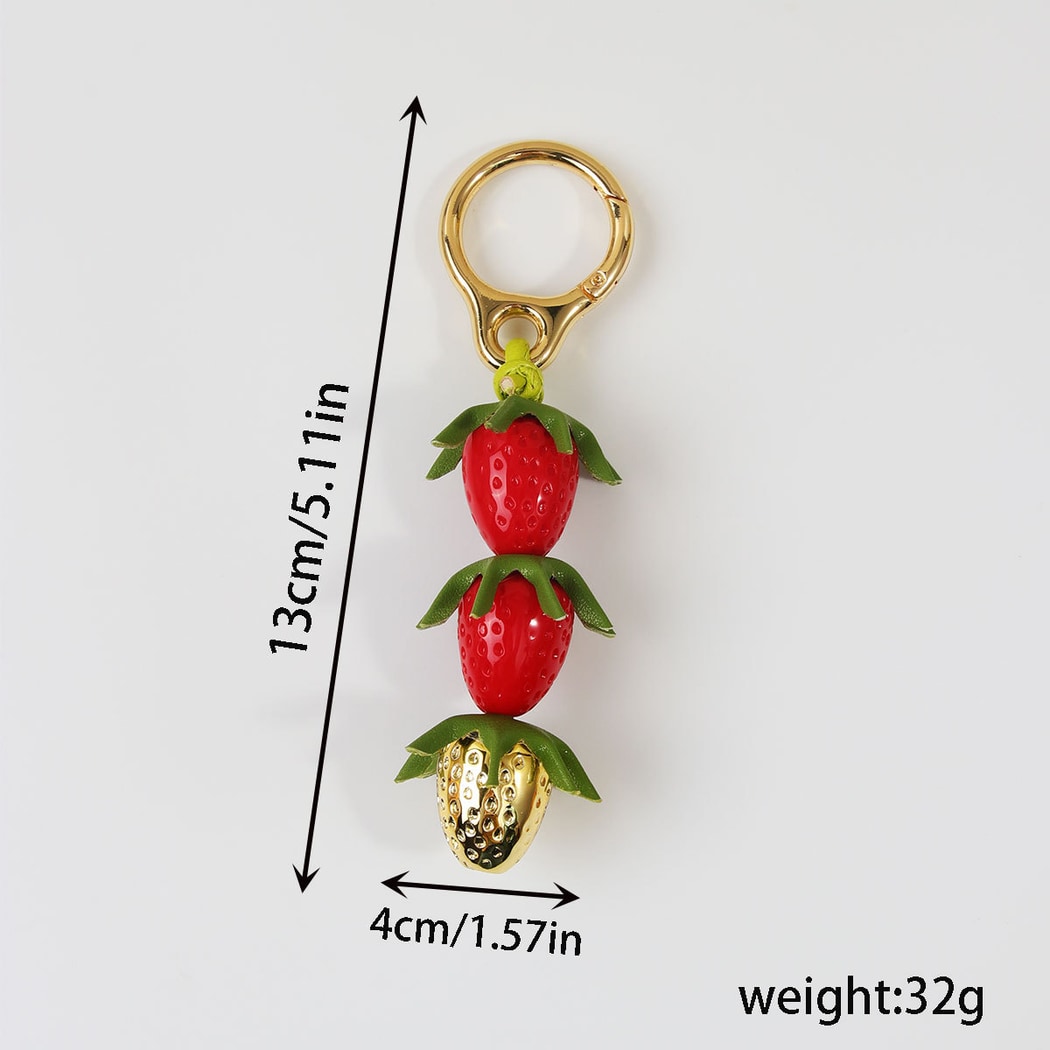 Keypus - Cute Fresh Style Strawberry Pendant Keychain