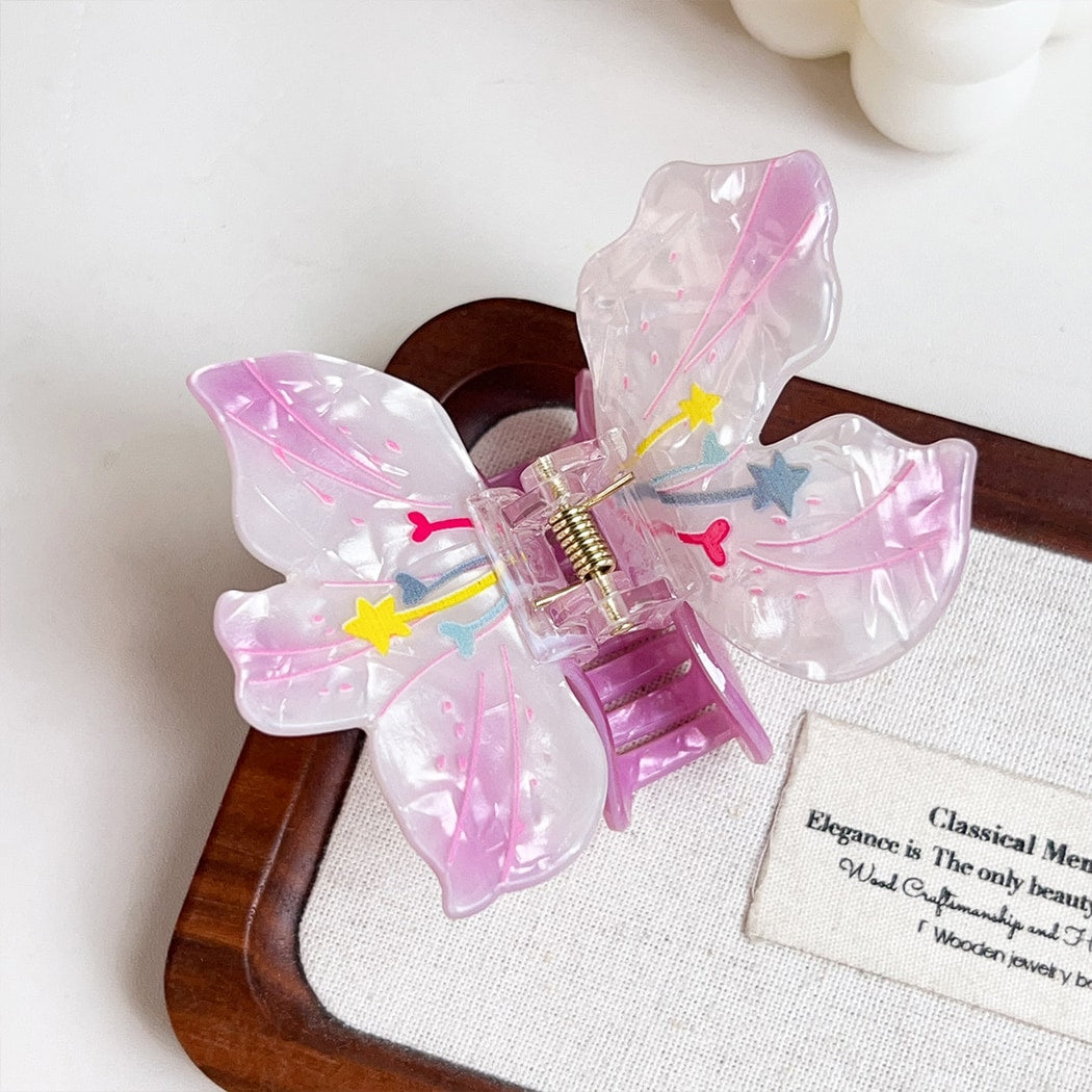 Beau - Sweet Floral Butterfly PVC Claw Hair Clip