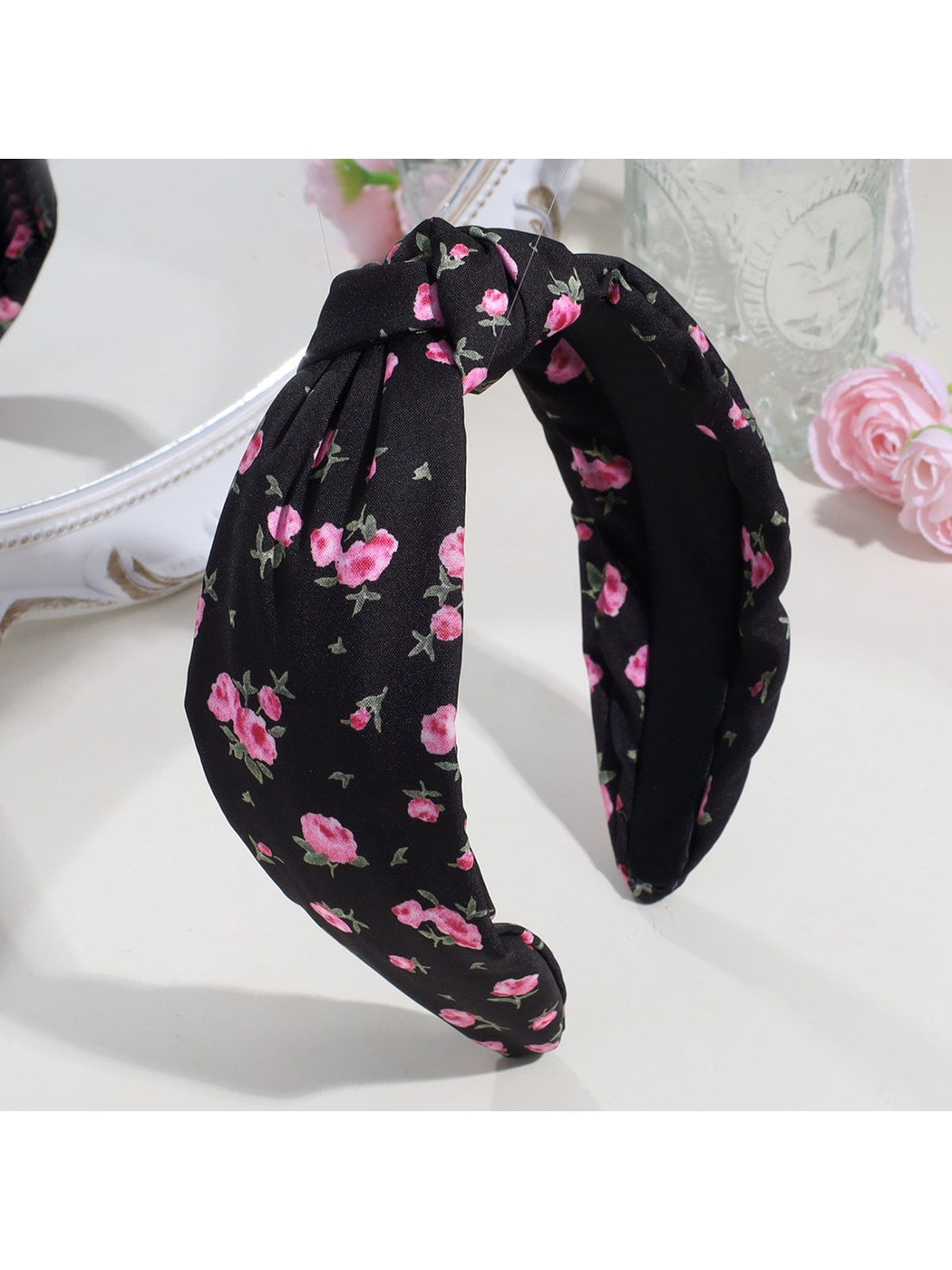 Gifty - Sweet Floral Print Knotted Fabric Headband