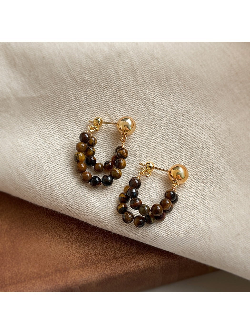 Earedge - Elegant Beaded Hoop Earrings