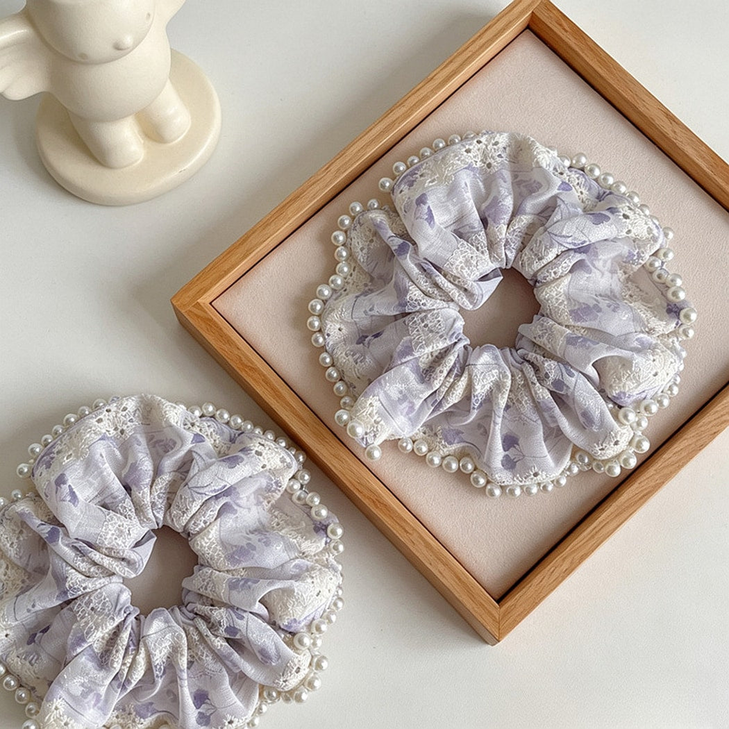 Gifty - Floral Print High Elastic Scrunchie