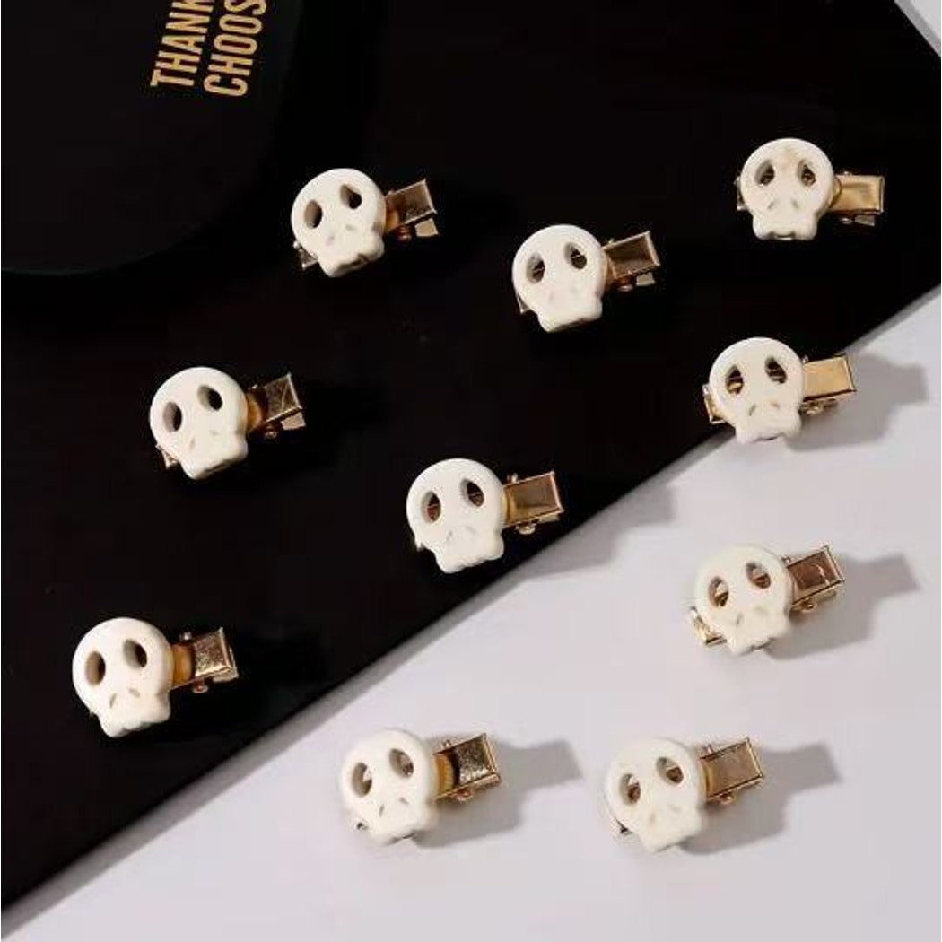 Beau - Halloween Skull Motif Side Barrette