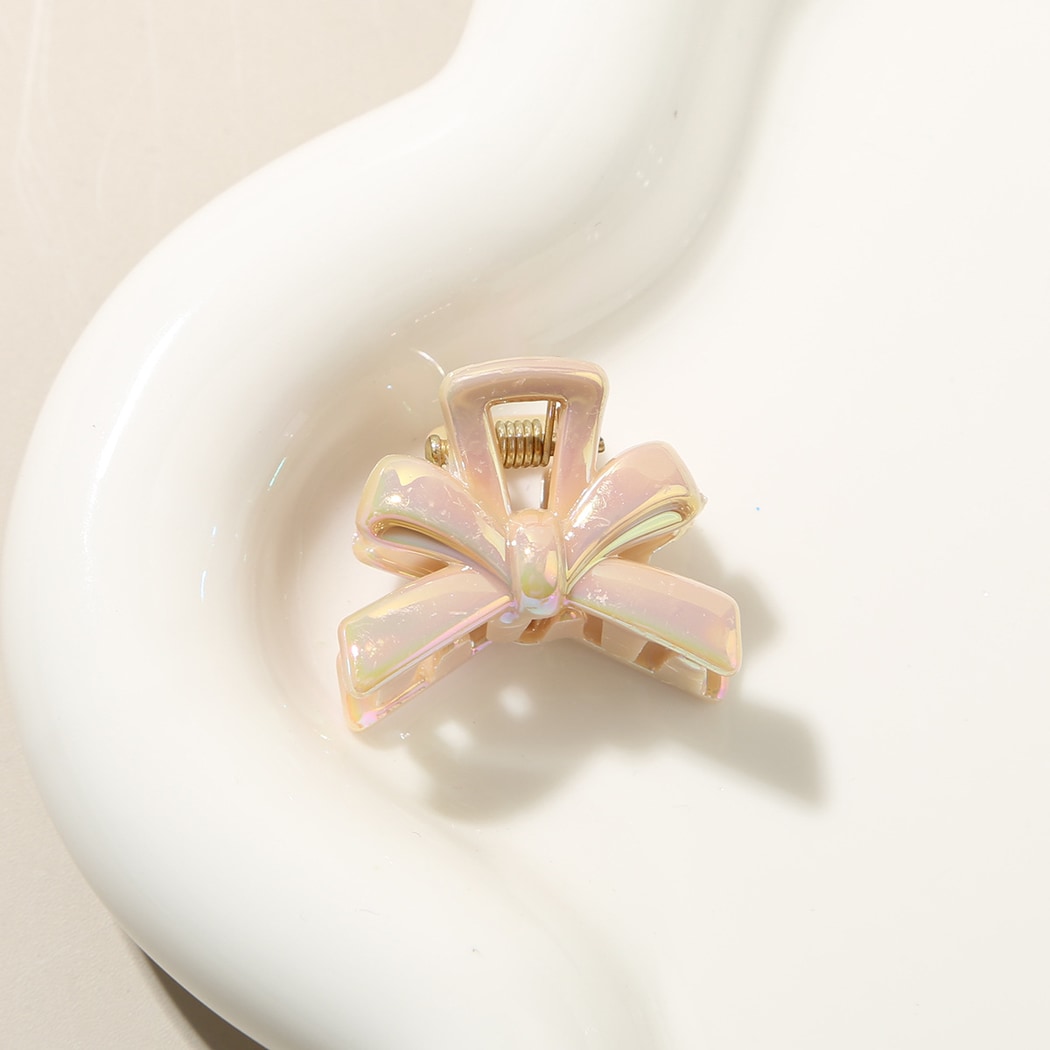 Beau - Glossy Bow Design PS Alloy Claw Hair Clip