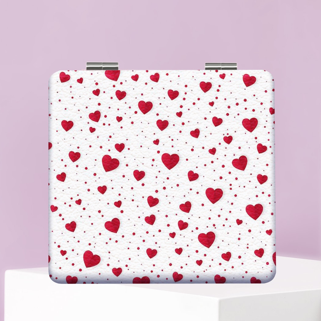 Mirroray - Heart Detail Rectangle Folding Compact Mirror