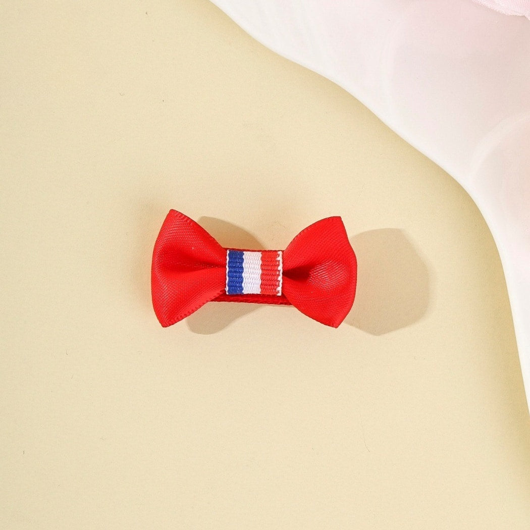Beau - Cute Striped Bow Design Hair Clip