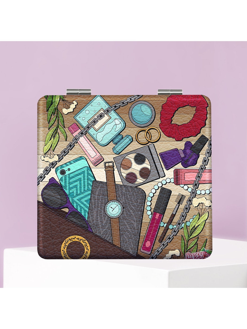 Mirroray - Cartoon Print Folding Makeup Mirror