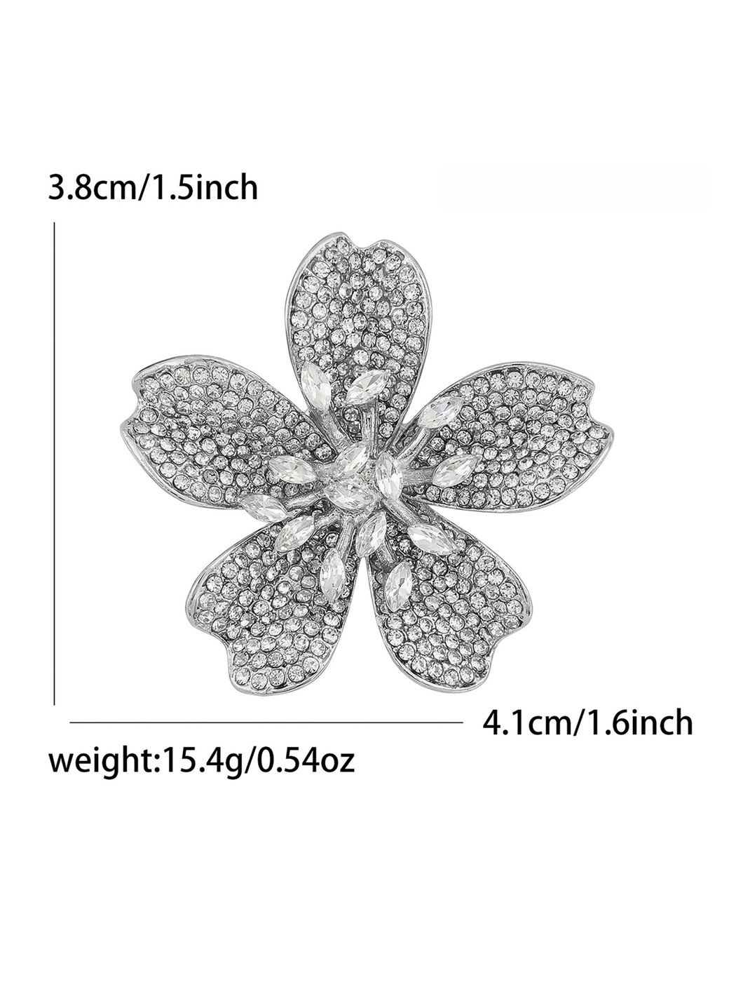 Brovia - Cherry Blossom Flower Shape Alloy Brooch