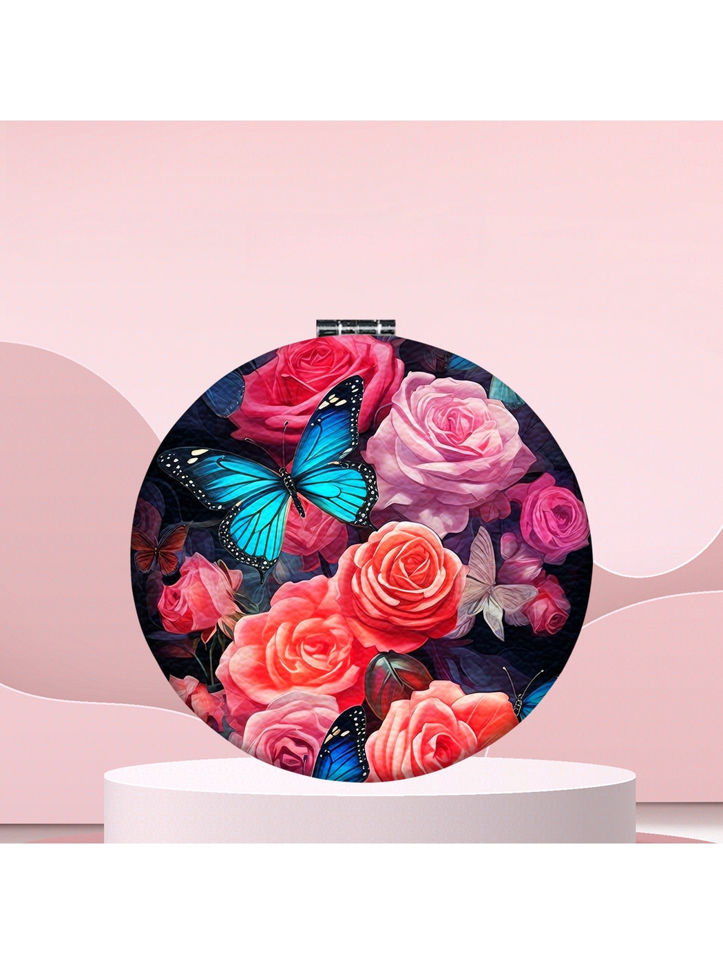 Mirroray - Floral Print Foldable Handheld Tabletop Mirror