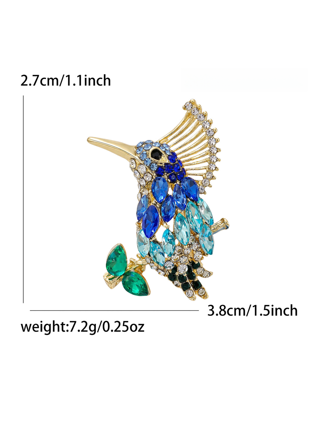 Brovia - Rhinestone Enamel Bird Accent Alloy Brooch