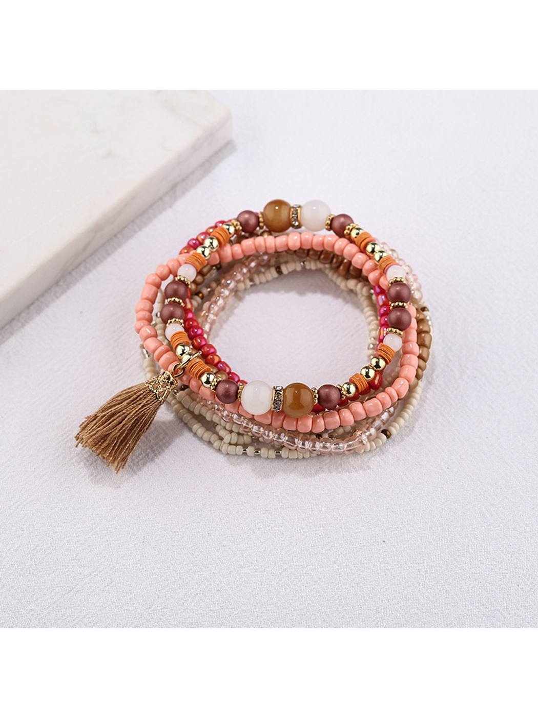 Lovra - Bohemian Tassel Layered Beaded Bracelet
