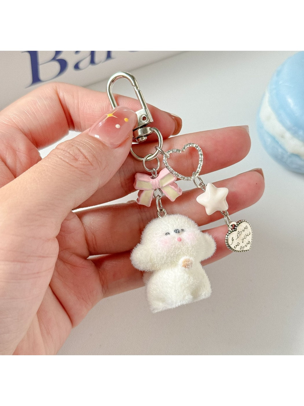 Keypus - Cartoon Dog Pendant Bow Key Ring Keychain