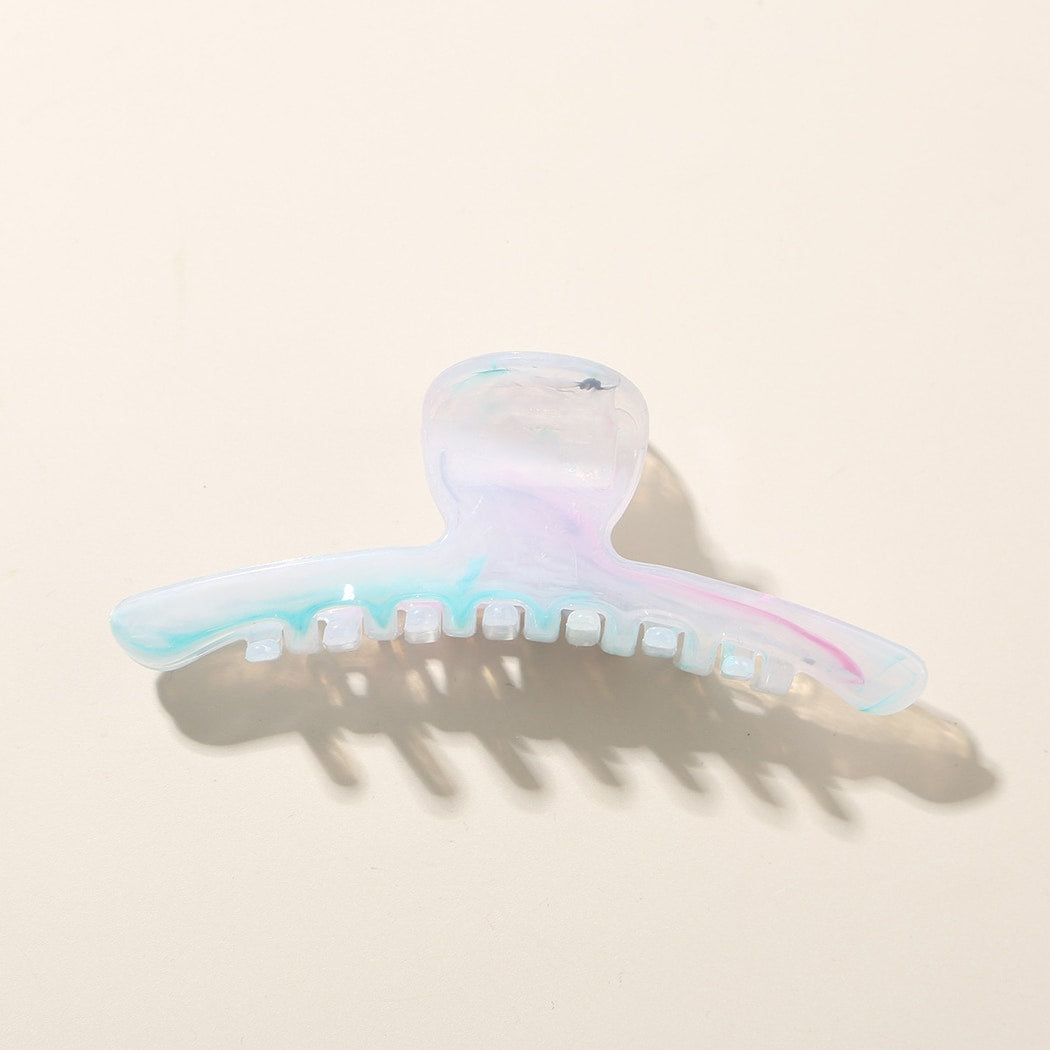 Beau - Glossy Marbled Wide Arc Hair Claw Clip