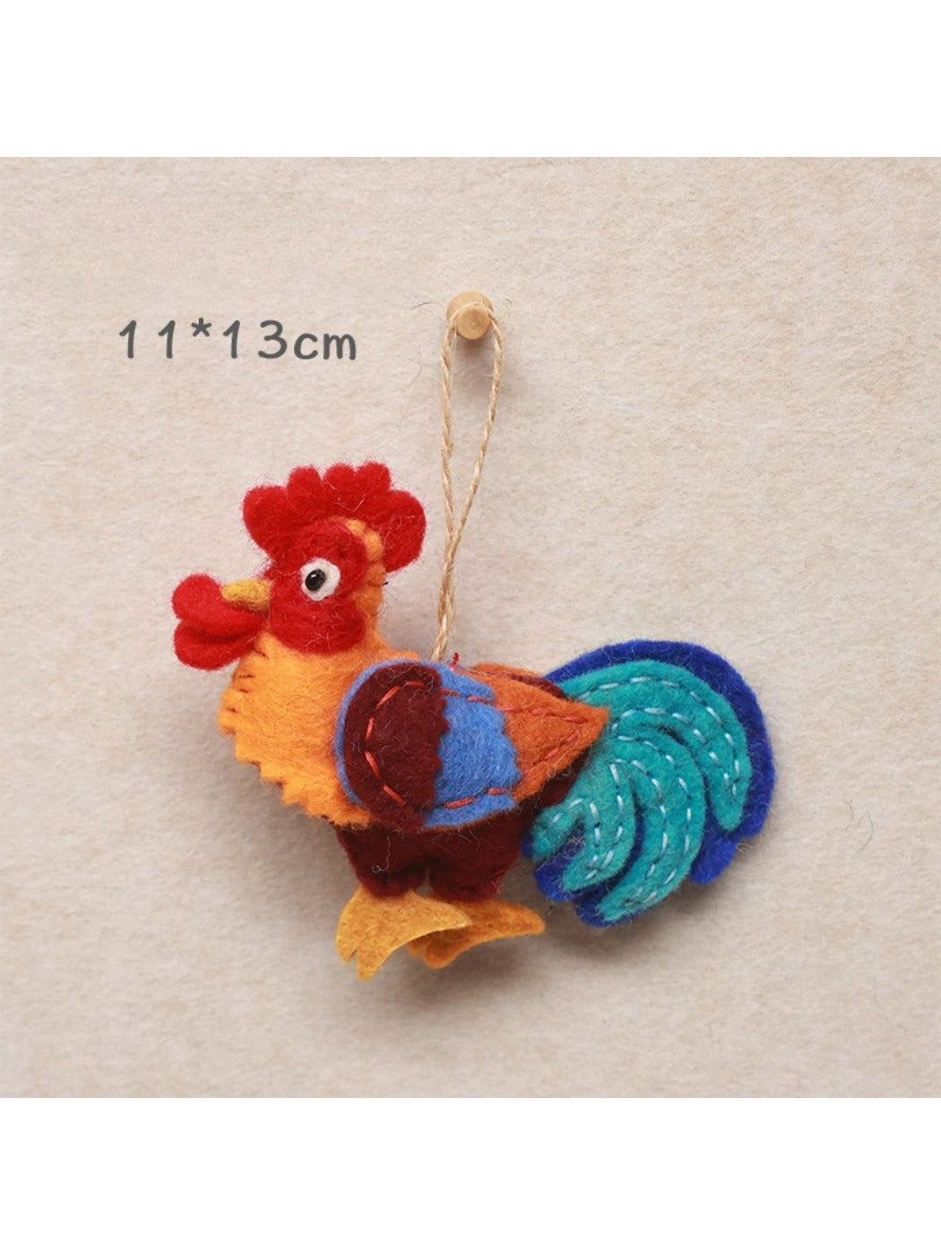 Feltery - Cute Colorful Rooster Bag Charm Keychain