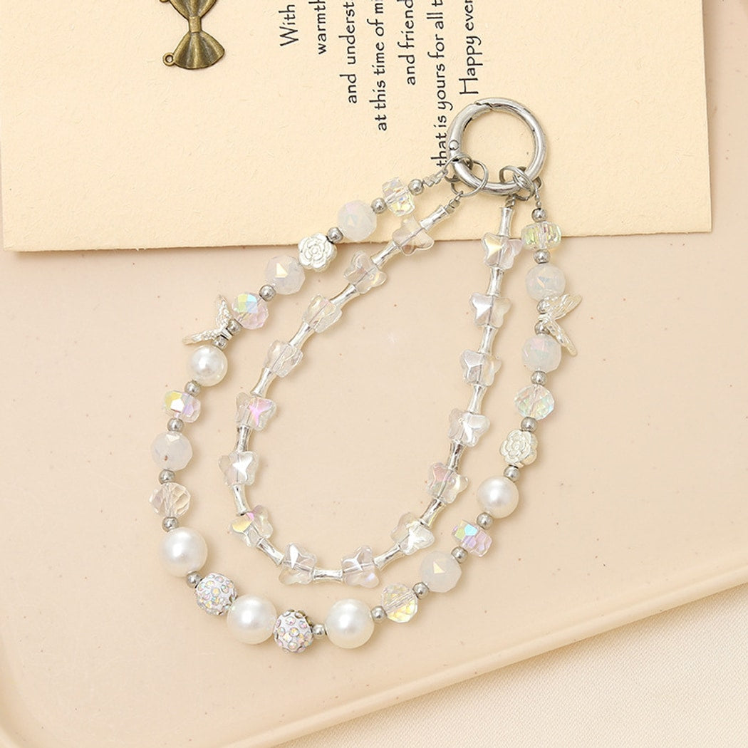 Keypus - Double Chain Beaded Butterfly Keychain