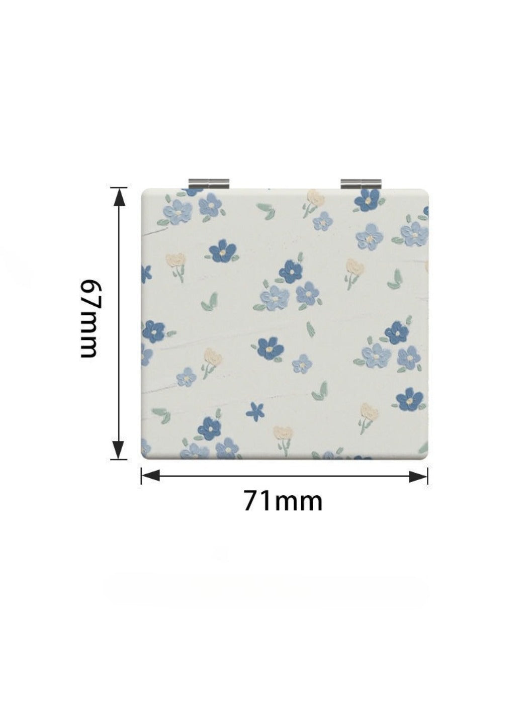 Mirroray - Simple Blue Floral Print Makeup Mirror