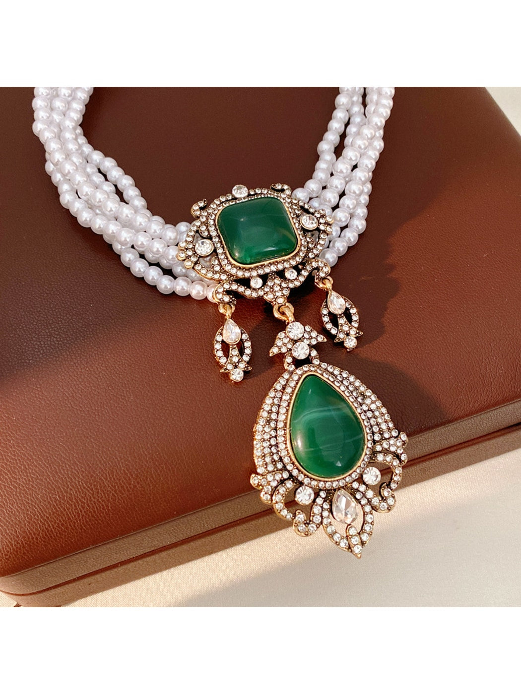 Nozari - Retro Teardrop Dangle Earrings Necklace