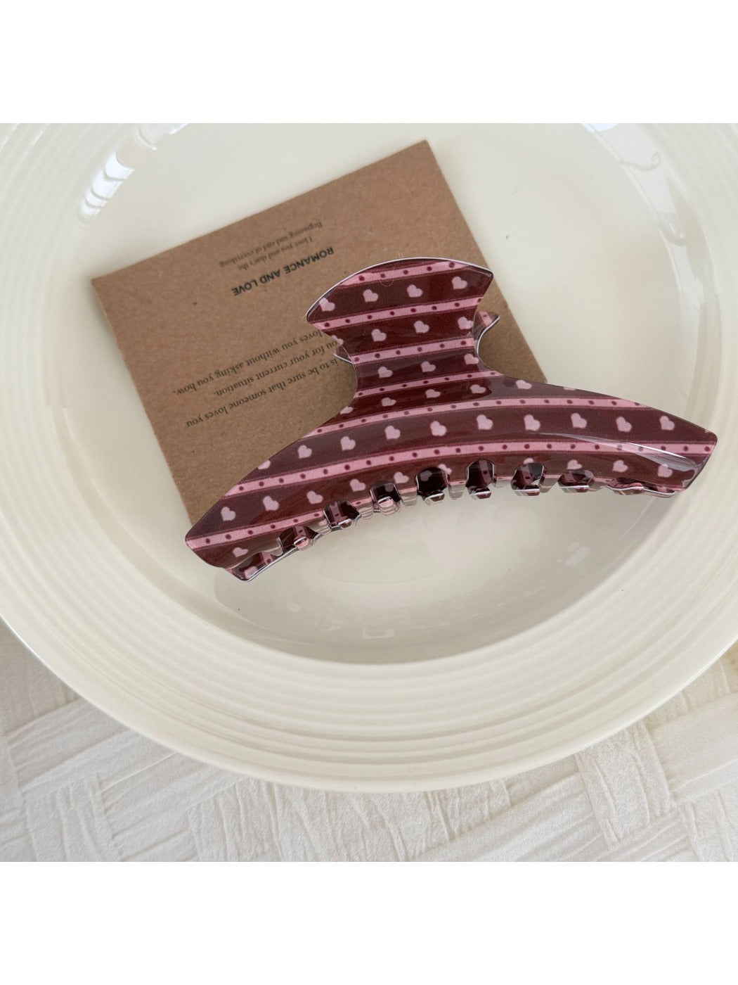 Beau - Polka-Dot Heart-Shaped Hair Clip