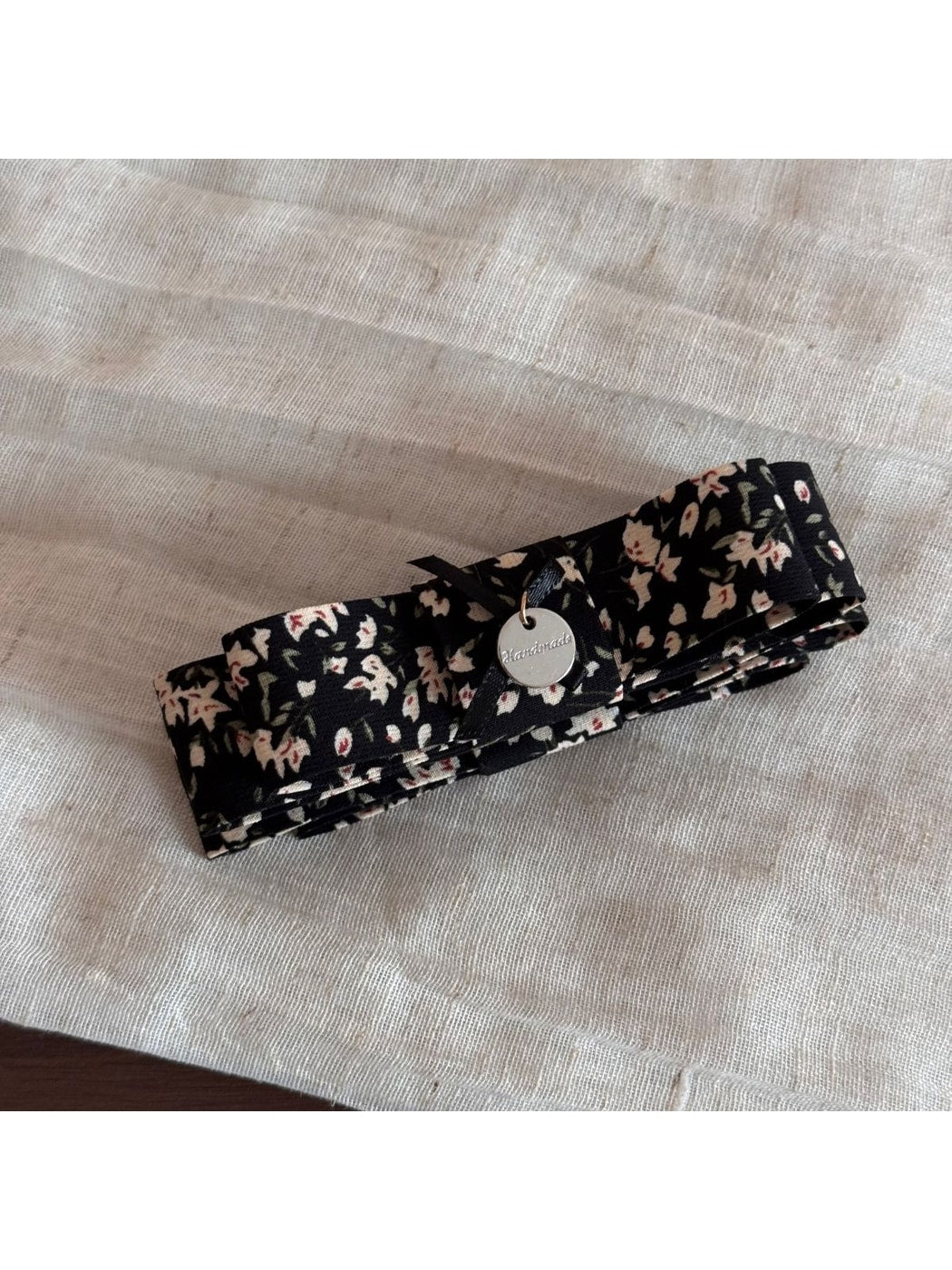 Beau - Floral Bow Detail Fabric Banana Clip