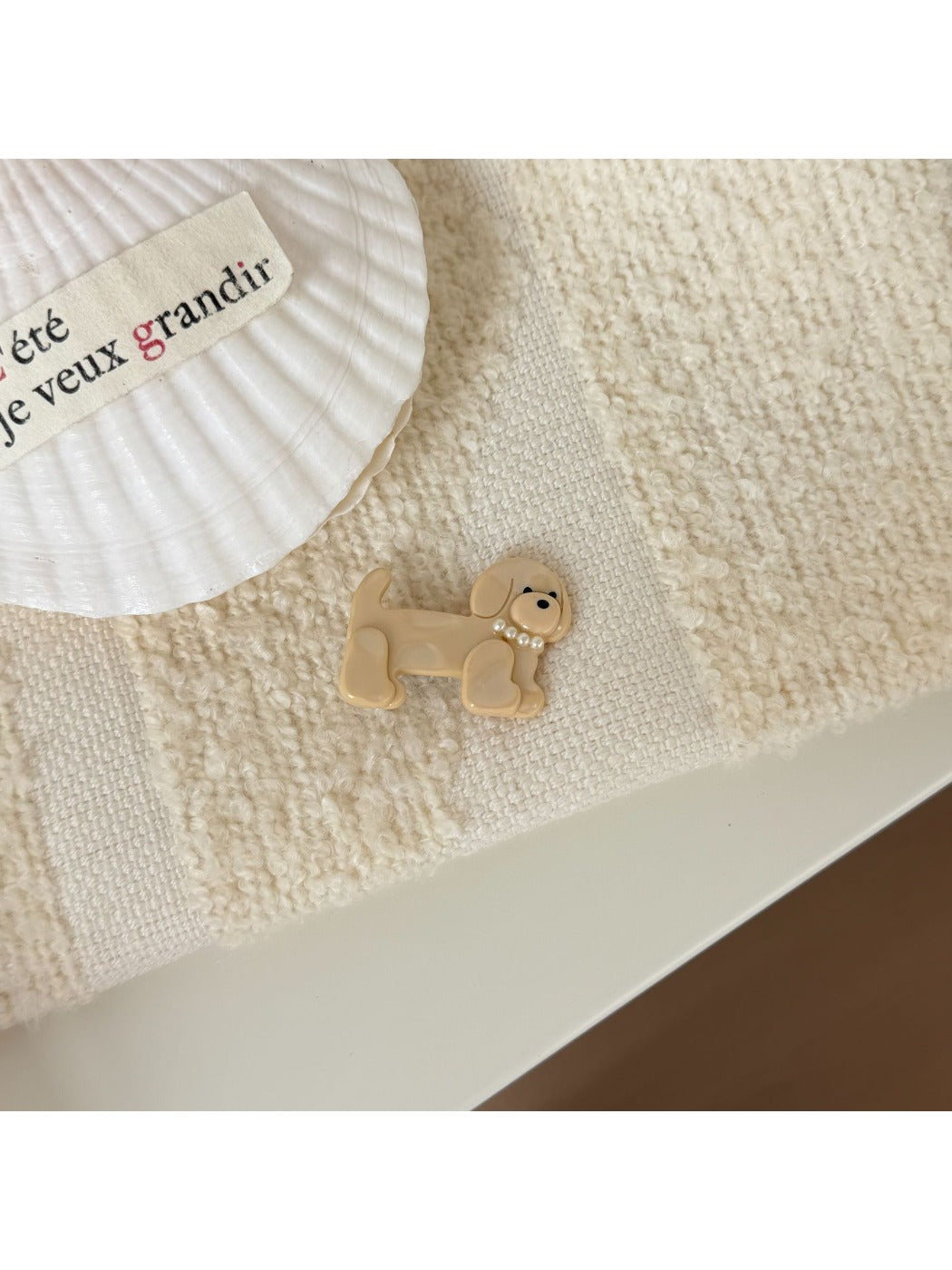 Beau - Sweet Dog Design Acetate Duckbill Hair Clip