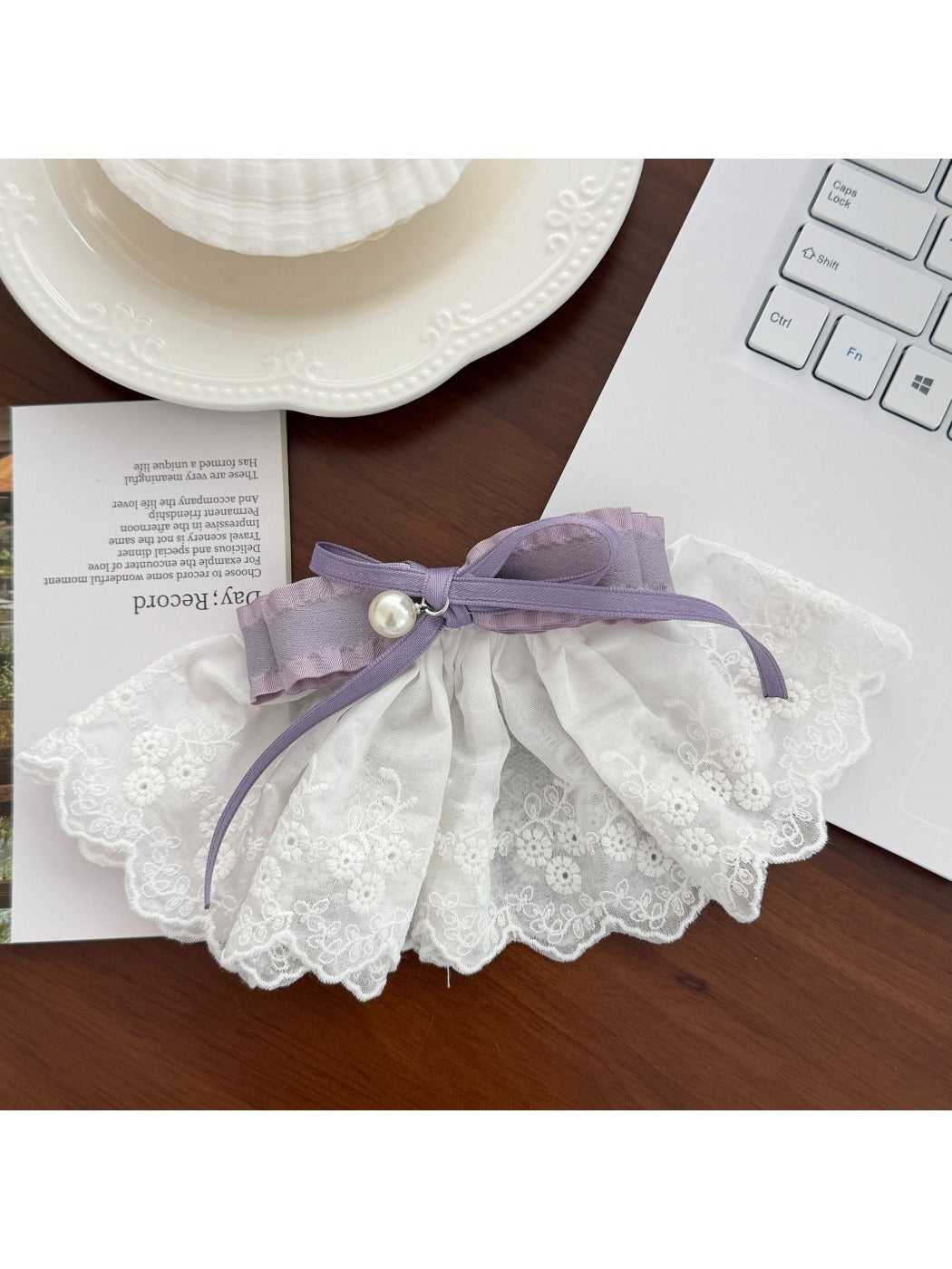 Beau - Layered Lace Bow Accent Hair Clip