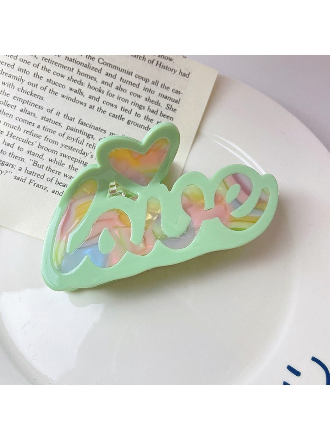 Beau - Love Flower Shaped Acetate Hair Clip