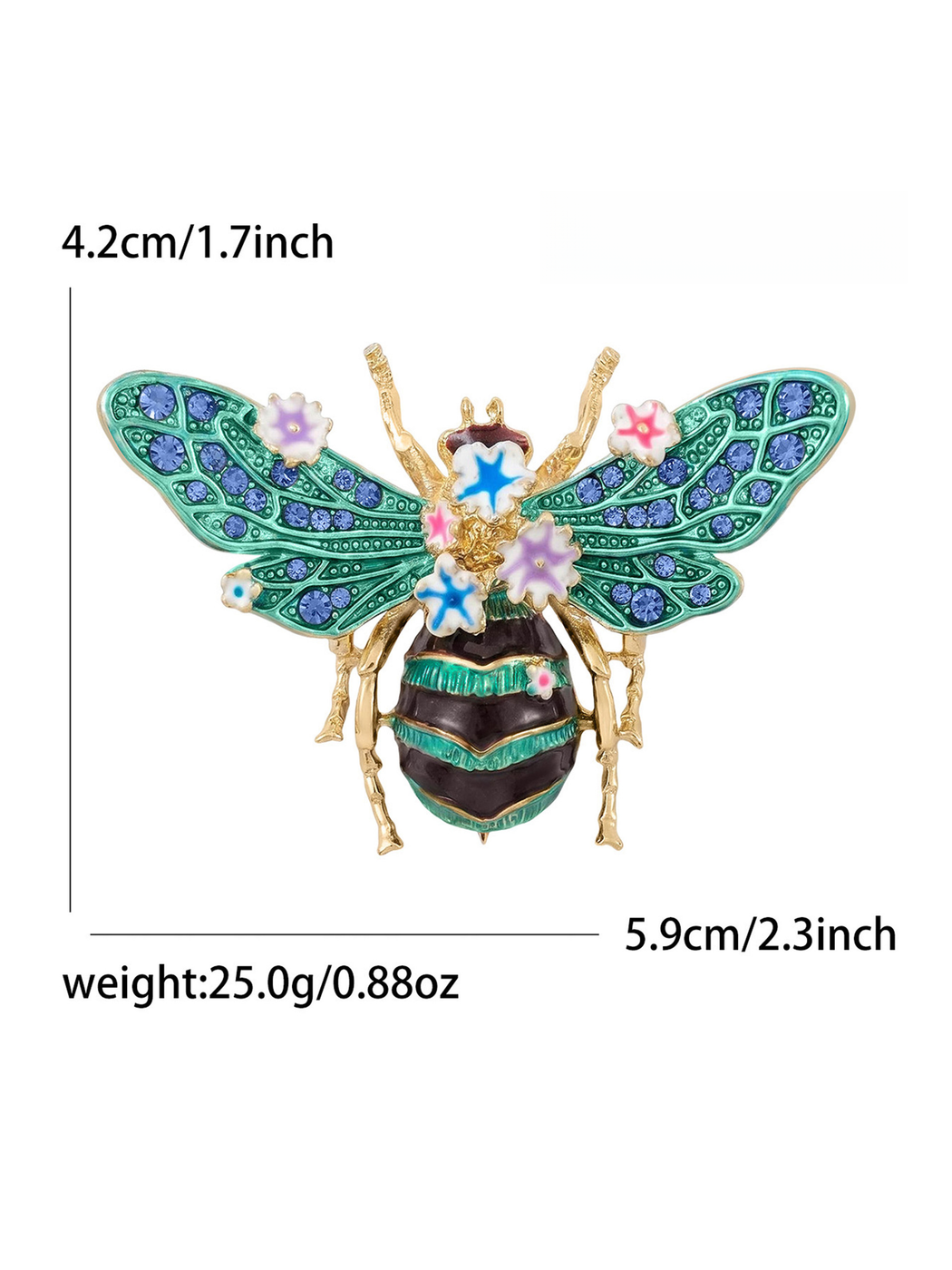 Brovia - Textured Enamel Bee Accent Brooch