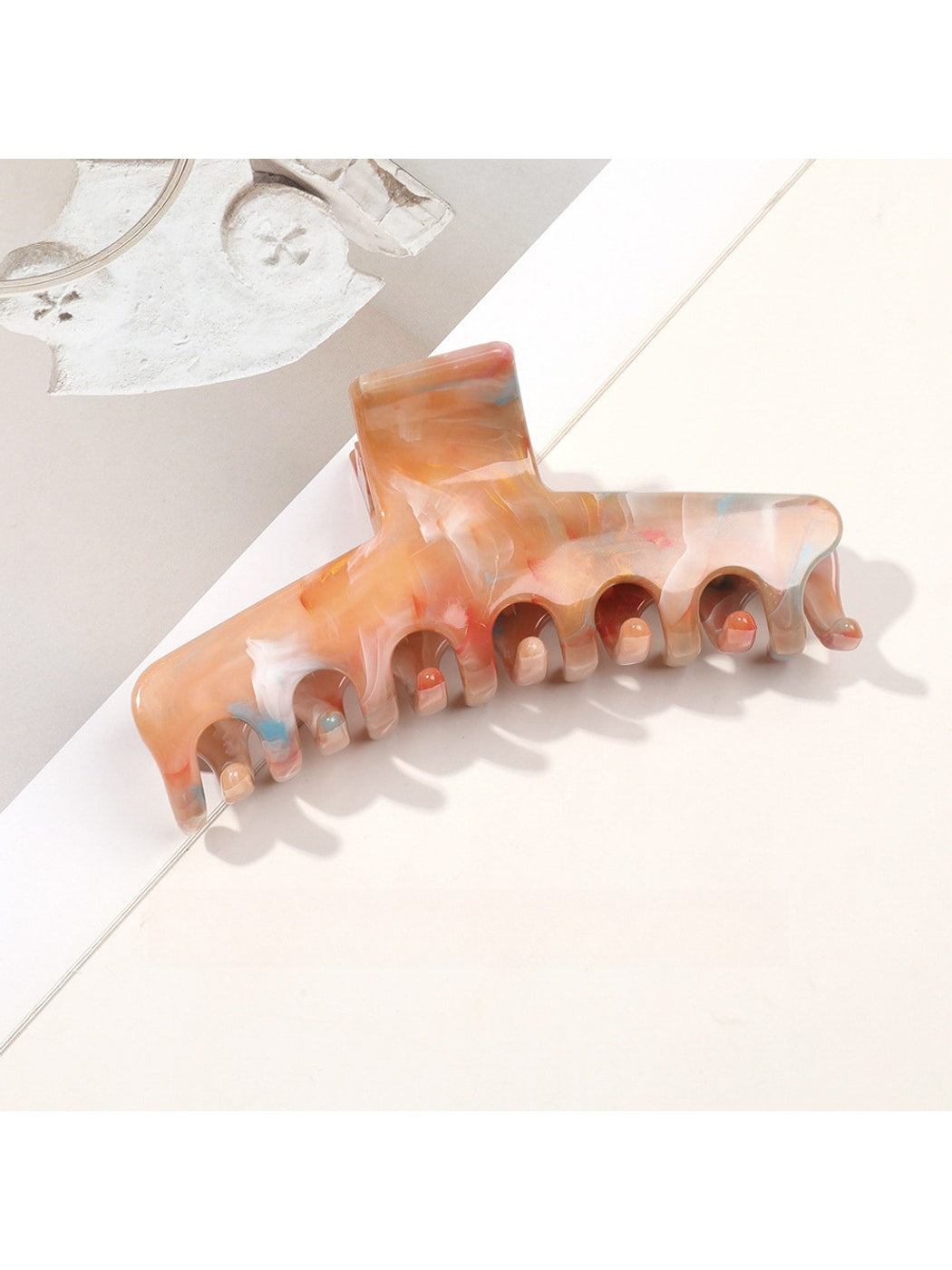 Beau - Marble Swirl Triangle PC Claw Hair Clip