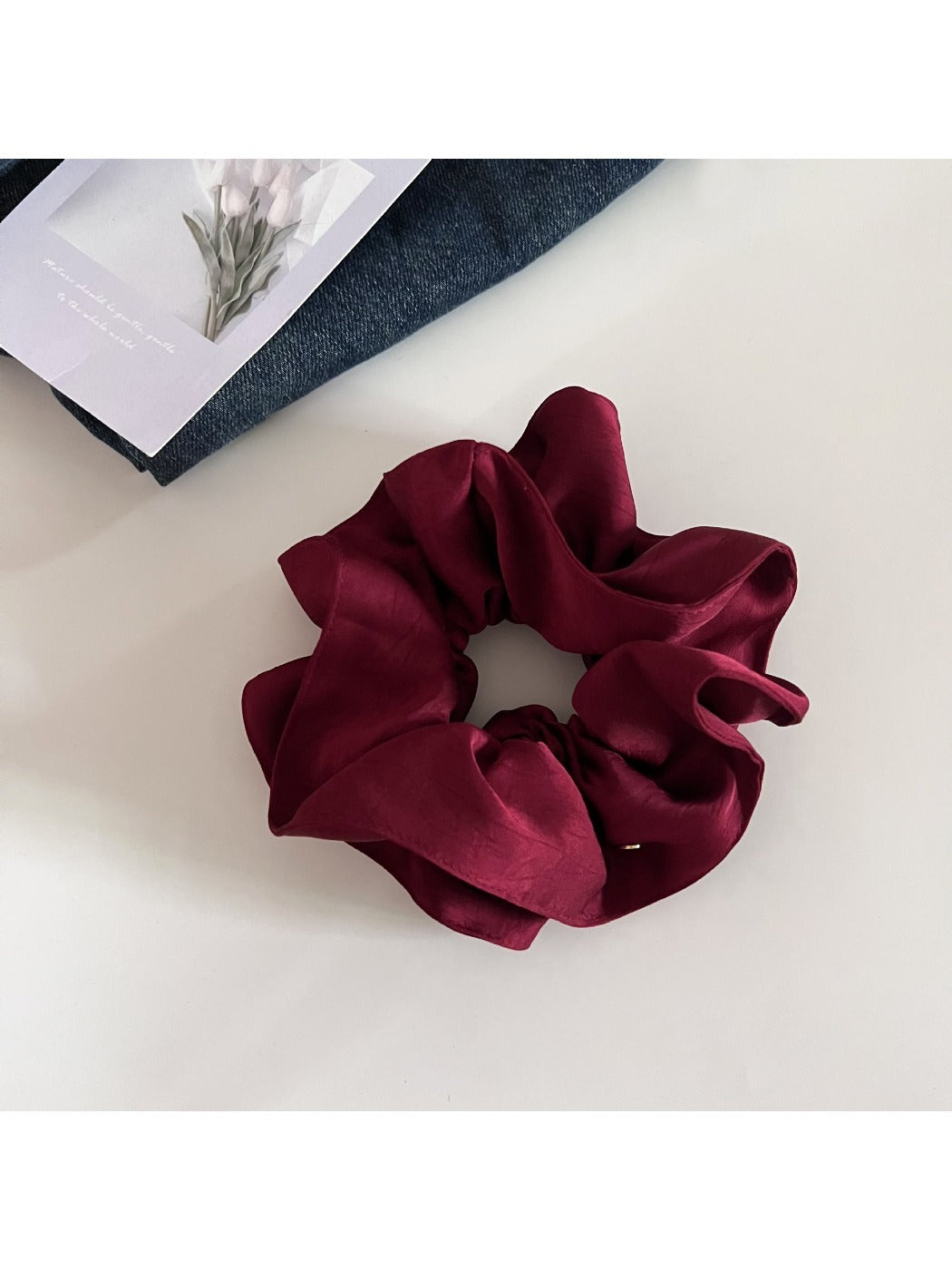 Gifty - Textured Satin Spiral-Shaped Hair Tie