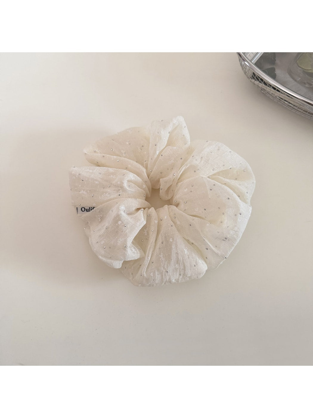 Gifty - Ruched Polyester Bow Detail Fabric Scrunchie