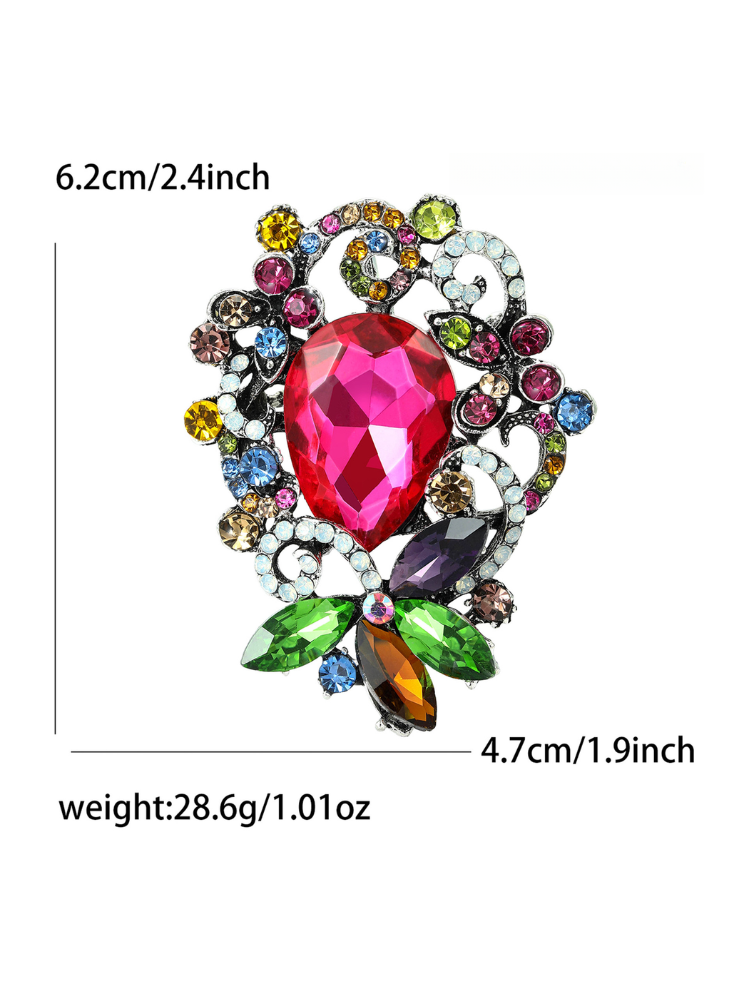 Brovia - Alloy Inlaid Openwork Brooch