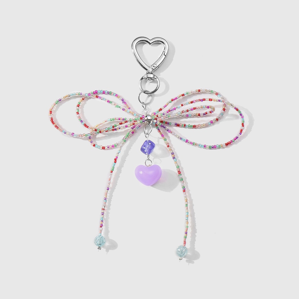 Keypus - Double Layer Beaded Bow Keychain