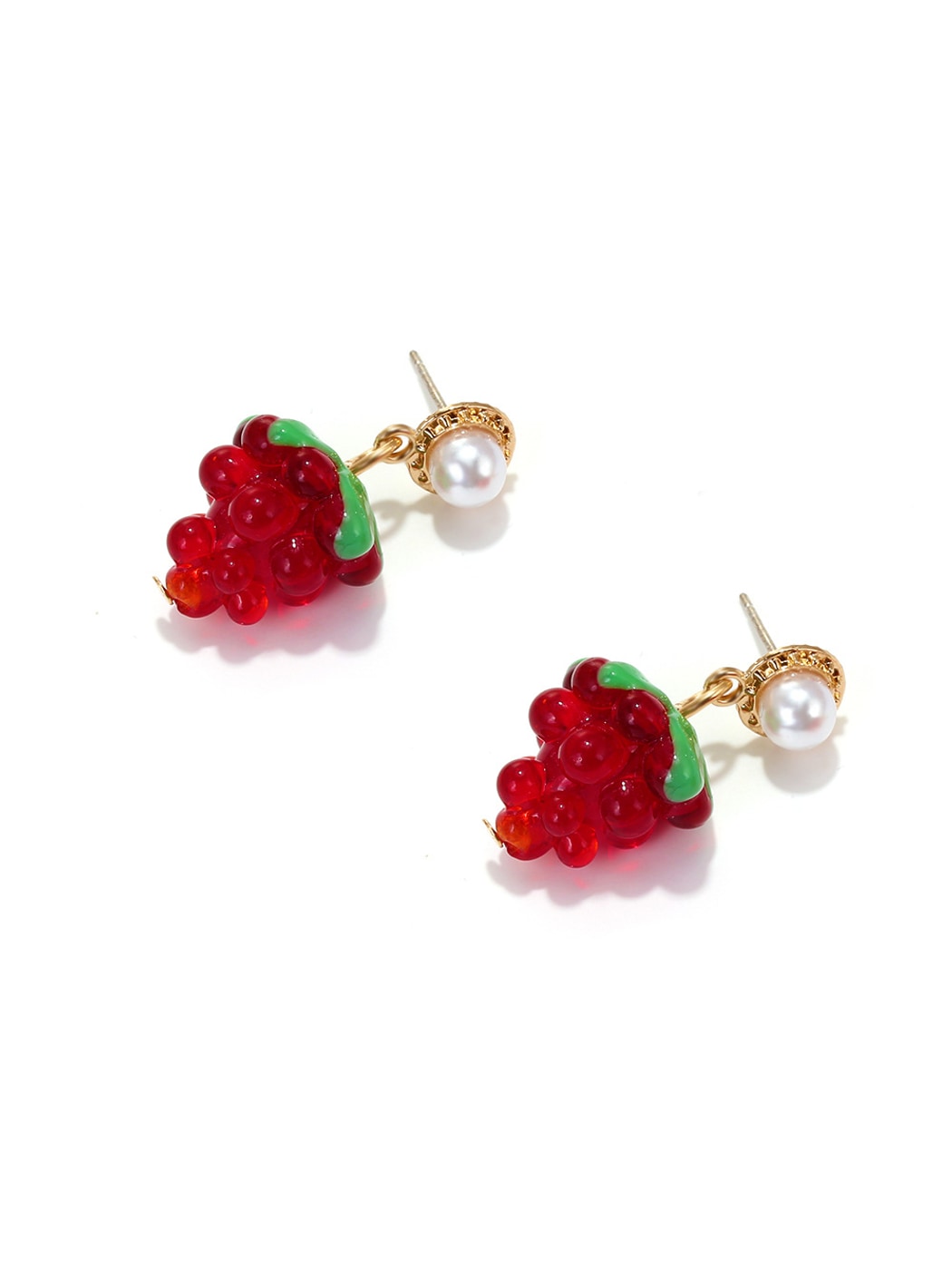 Earedge - Grape Cluster Fruit Drop Dangle Earrings