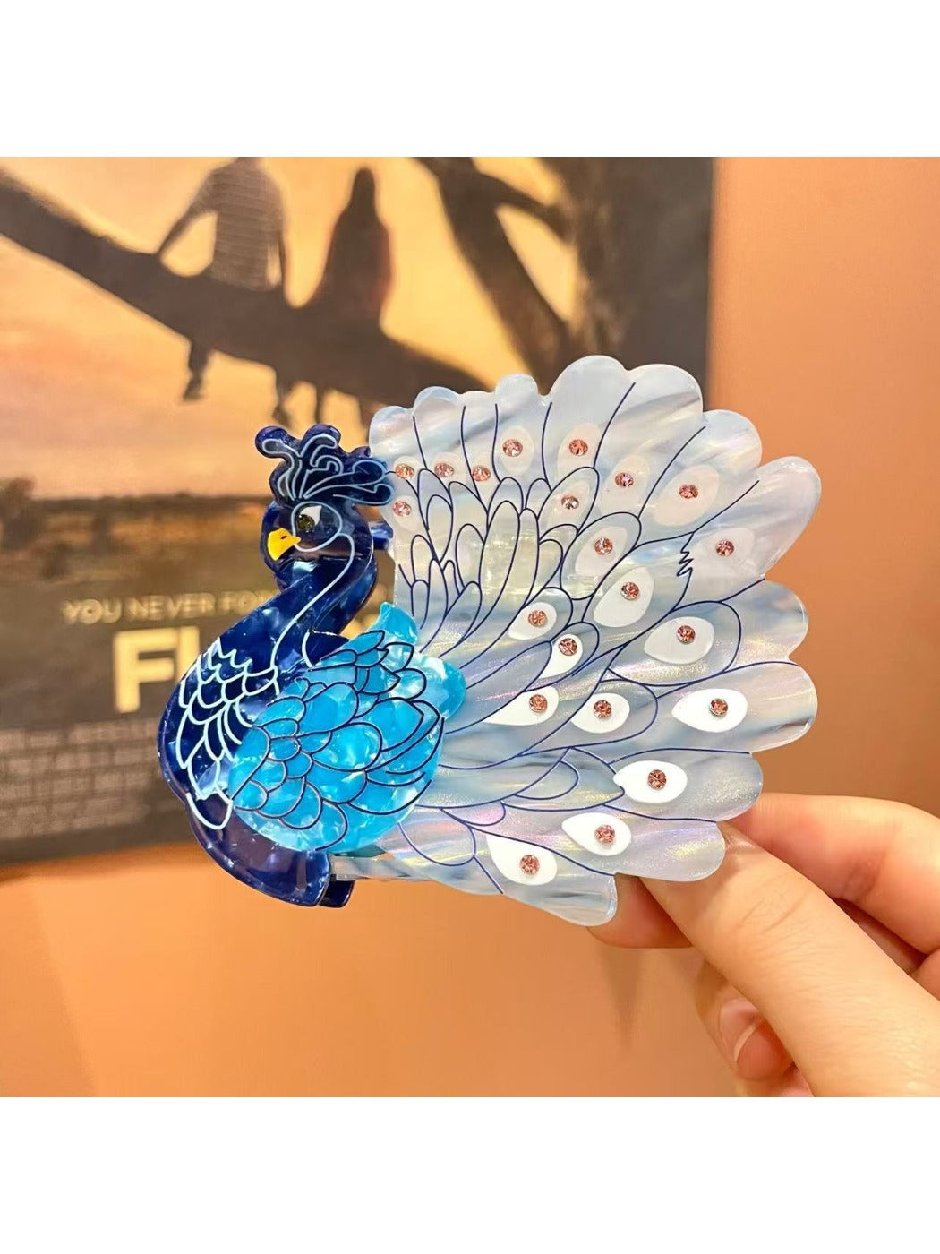 Beau - Peacock Acetate Hair Clip