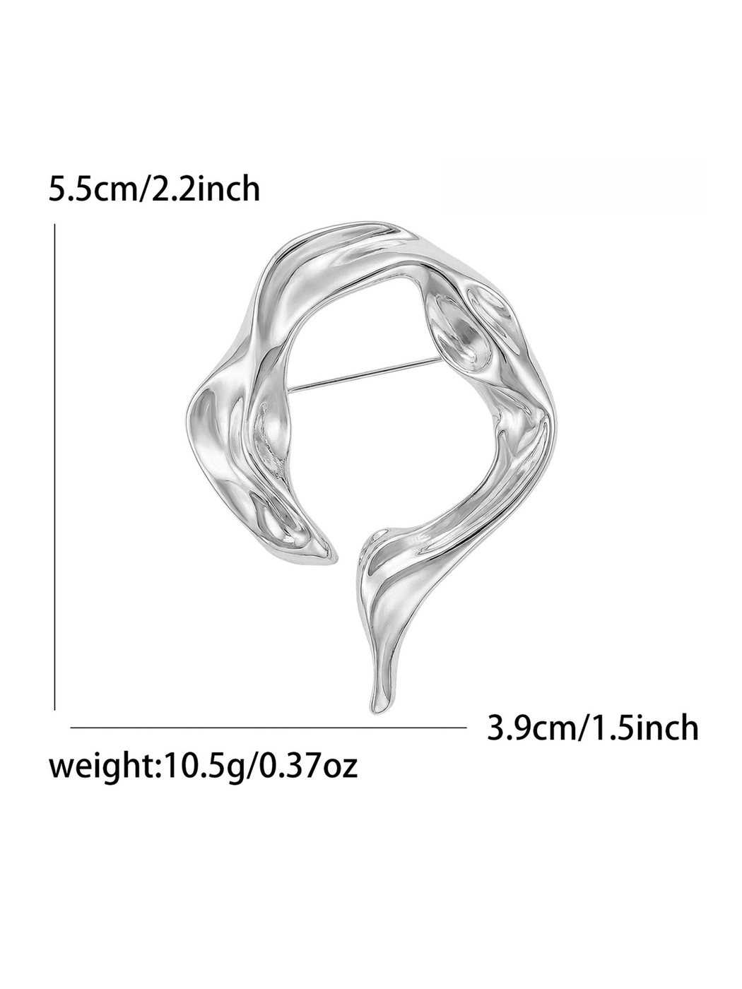 Brovia - Modern Irregular Open Shape Alloy Brooch