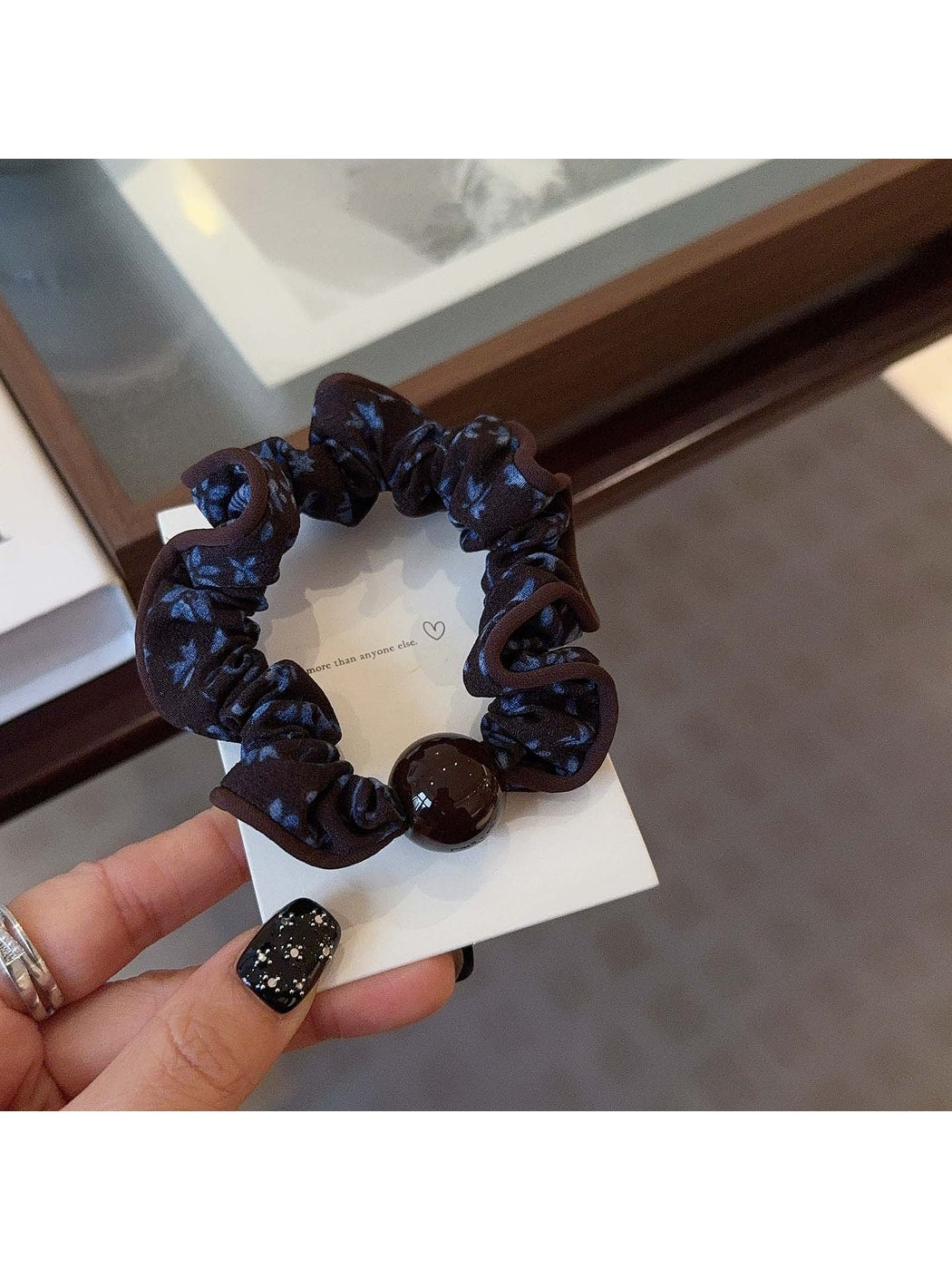 Gifty - Floral Polyester Ruffle Edge Scrunchie