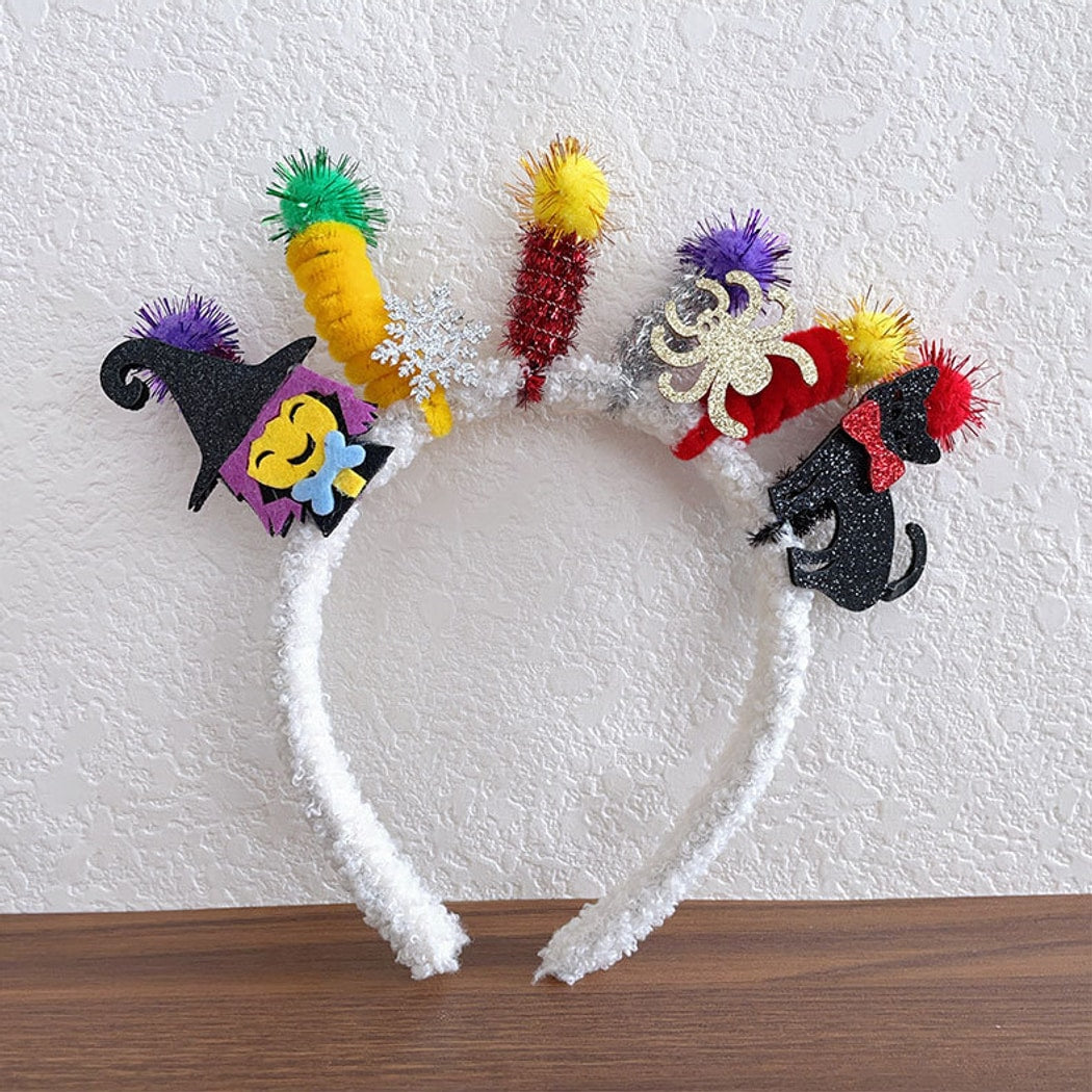 Gifty - Plush Halloween Skull Pumpkin Spider Headband