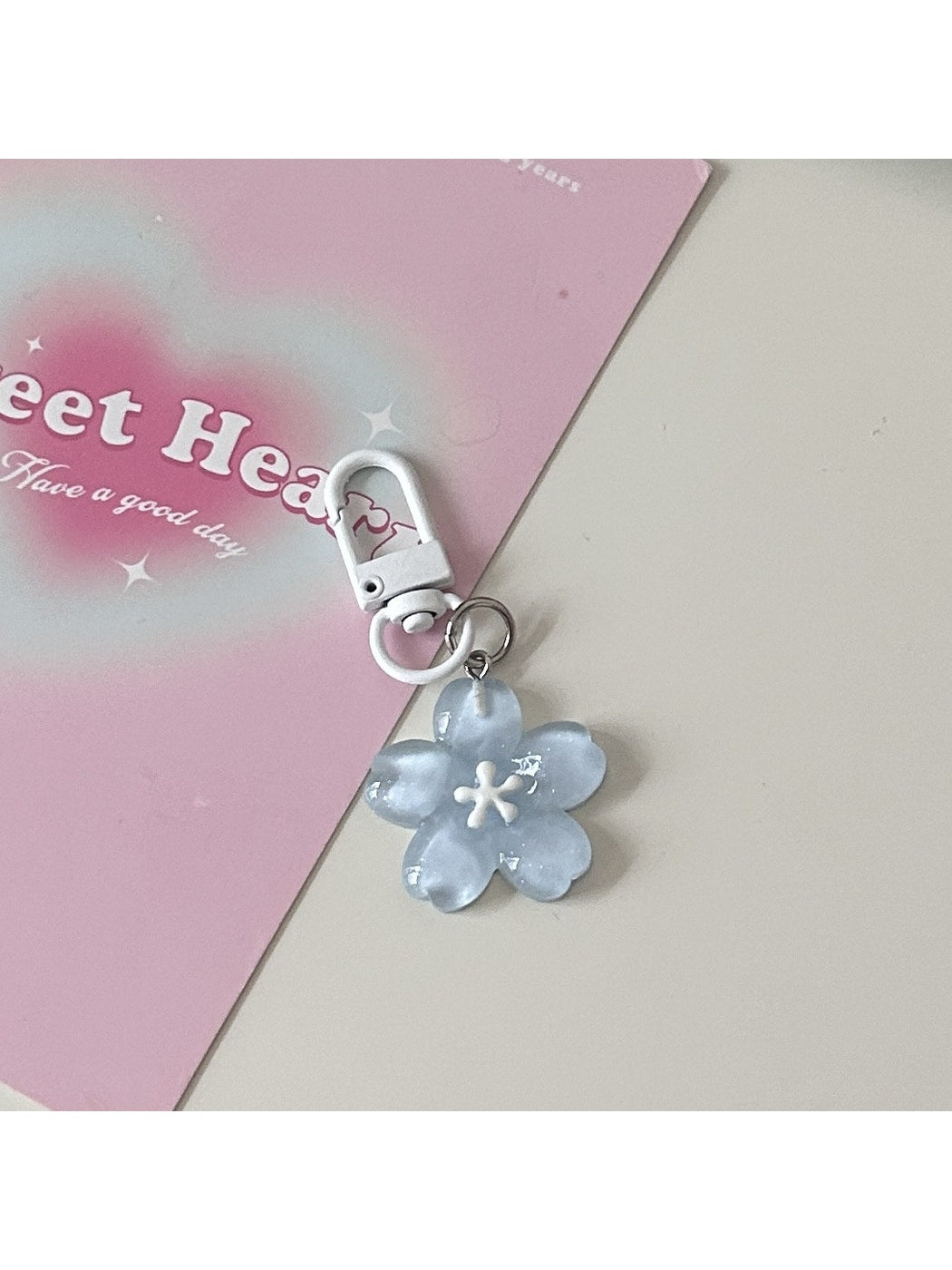 Keypus - Translucent Sakura Flower Ring Clasp Keychain