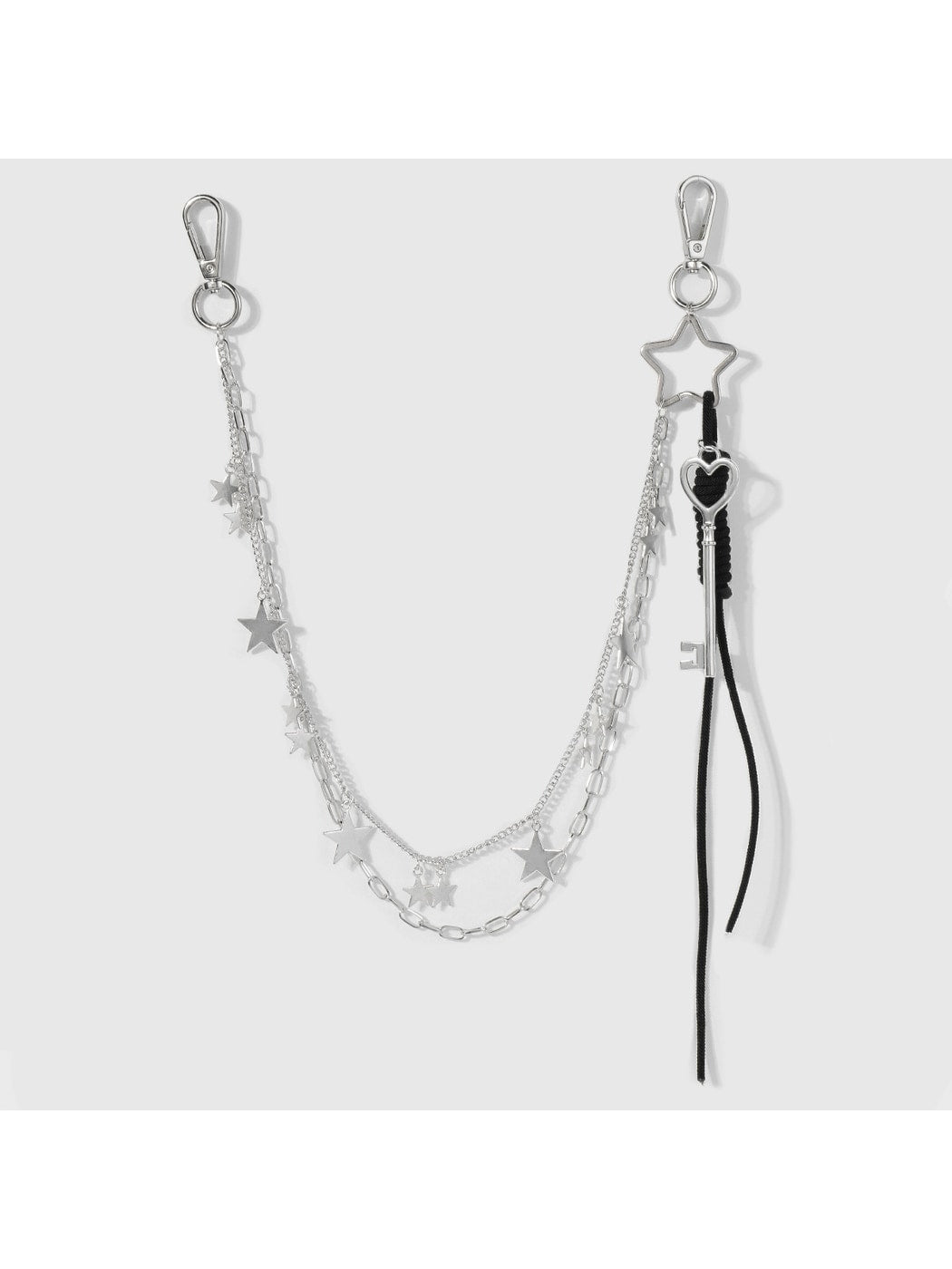 Keypus - Y2K Star Heart Chain Bag Charm Keychain